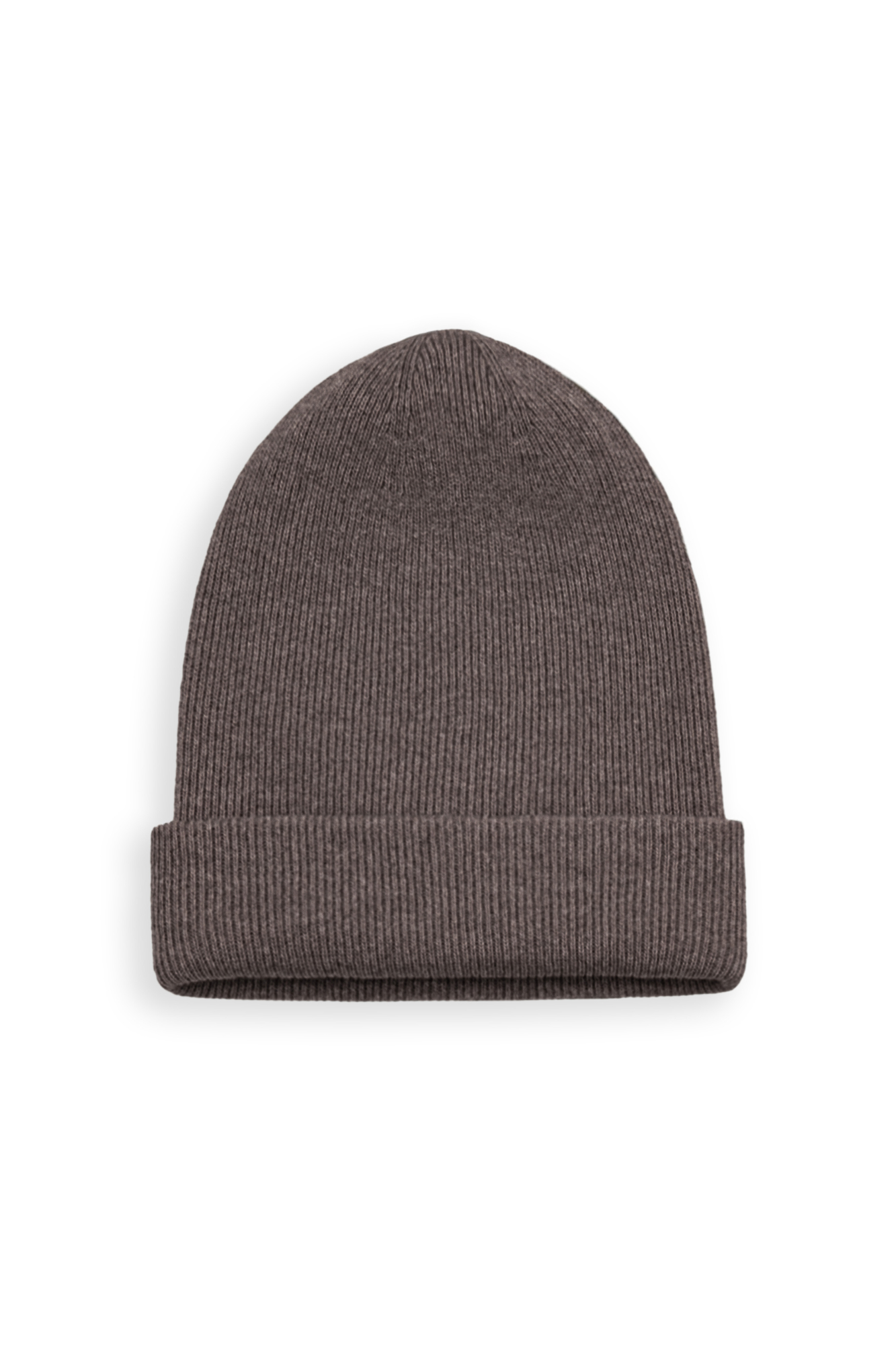 Трикотажная шапка из кашемира и шерсти. Модель с подворотом