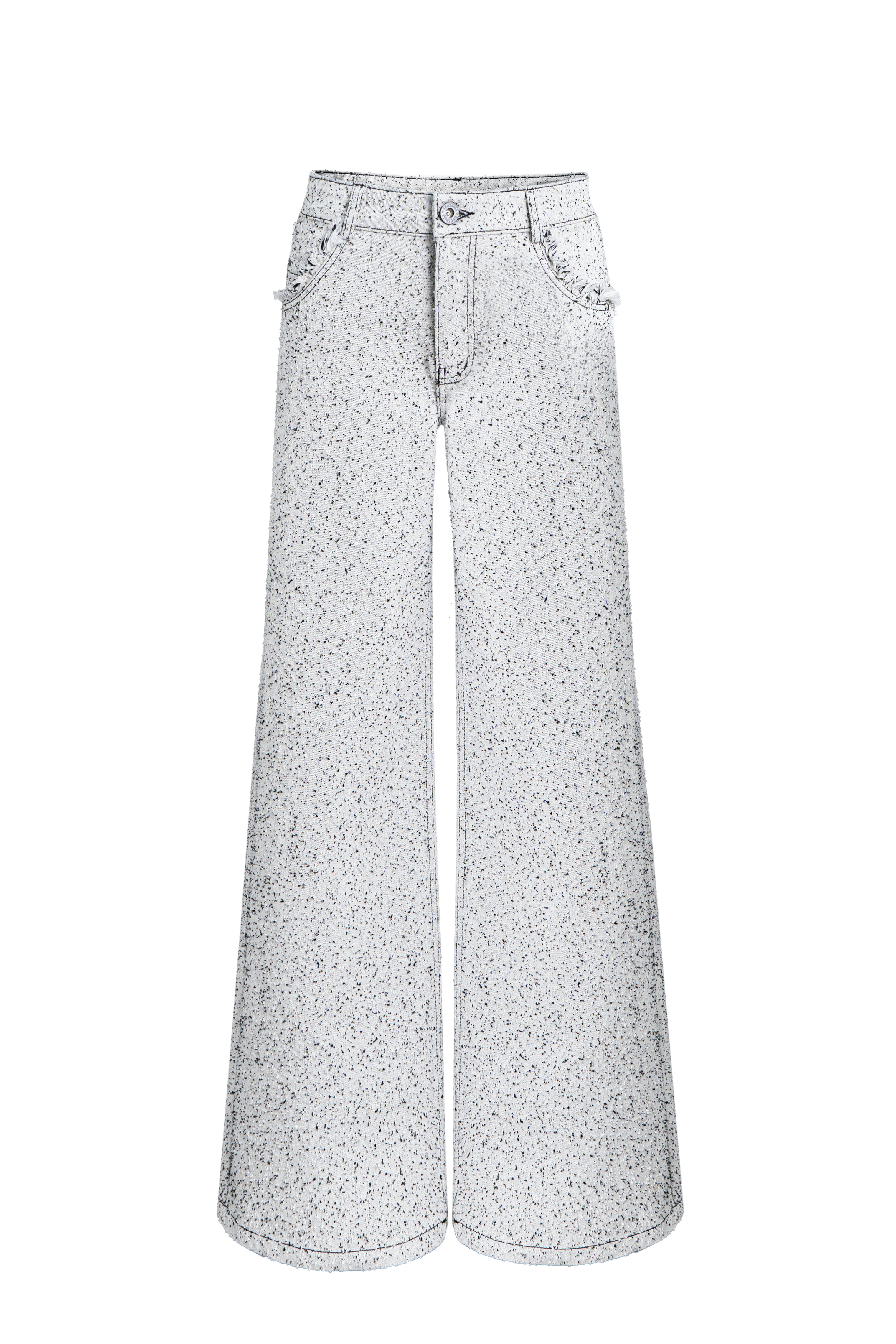 Прямые джинсы с бахромой 