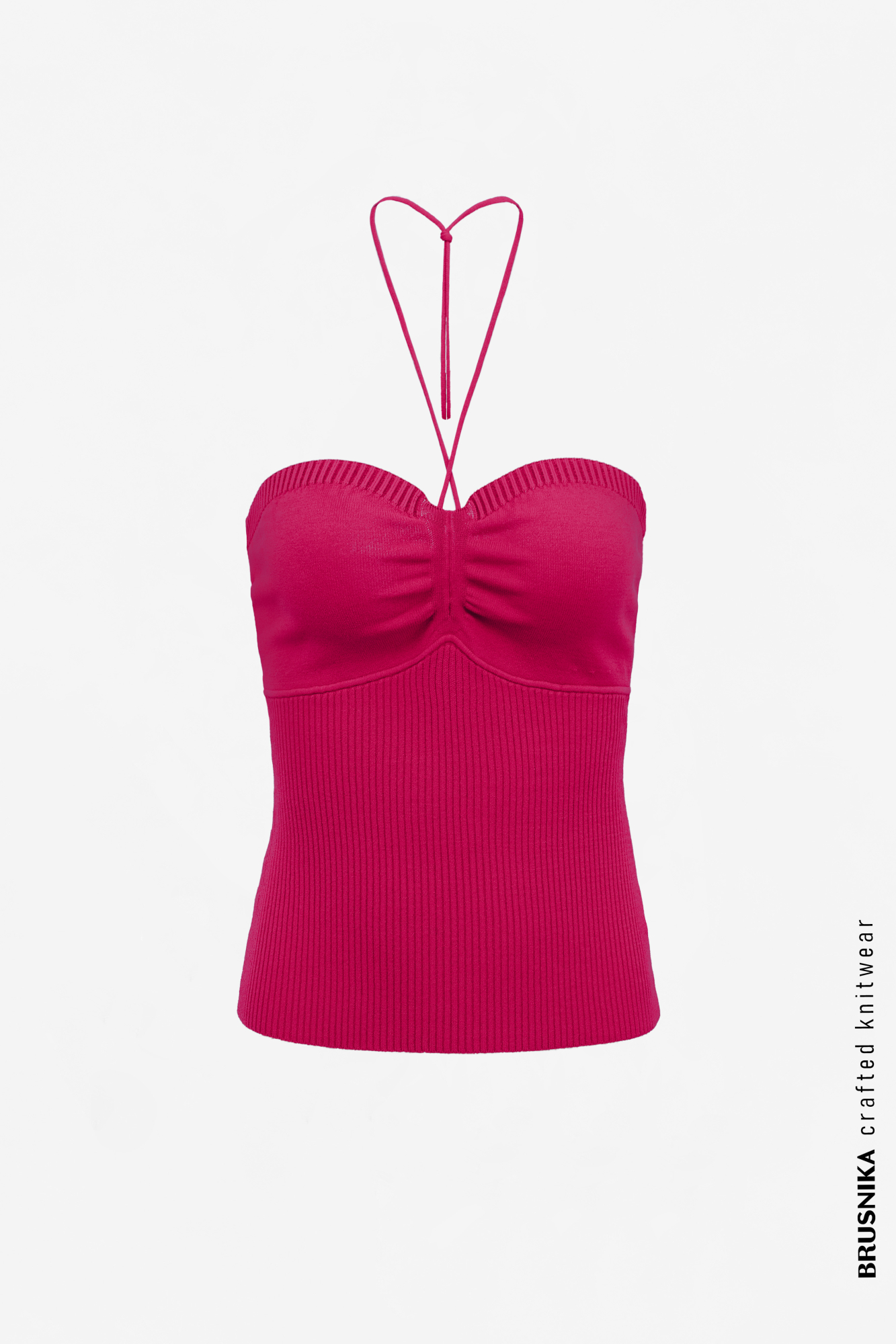 Топ из вискозы с открытыми плечами и драпировкой на груди