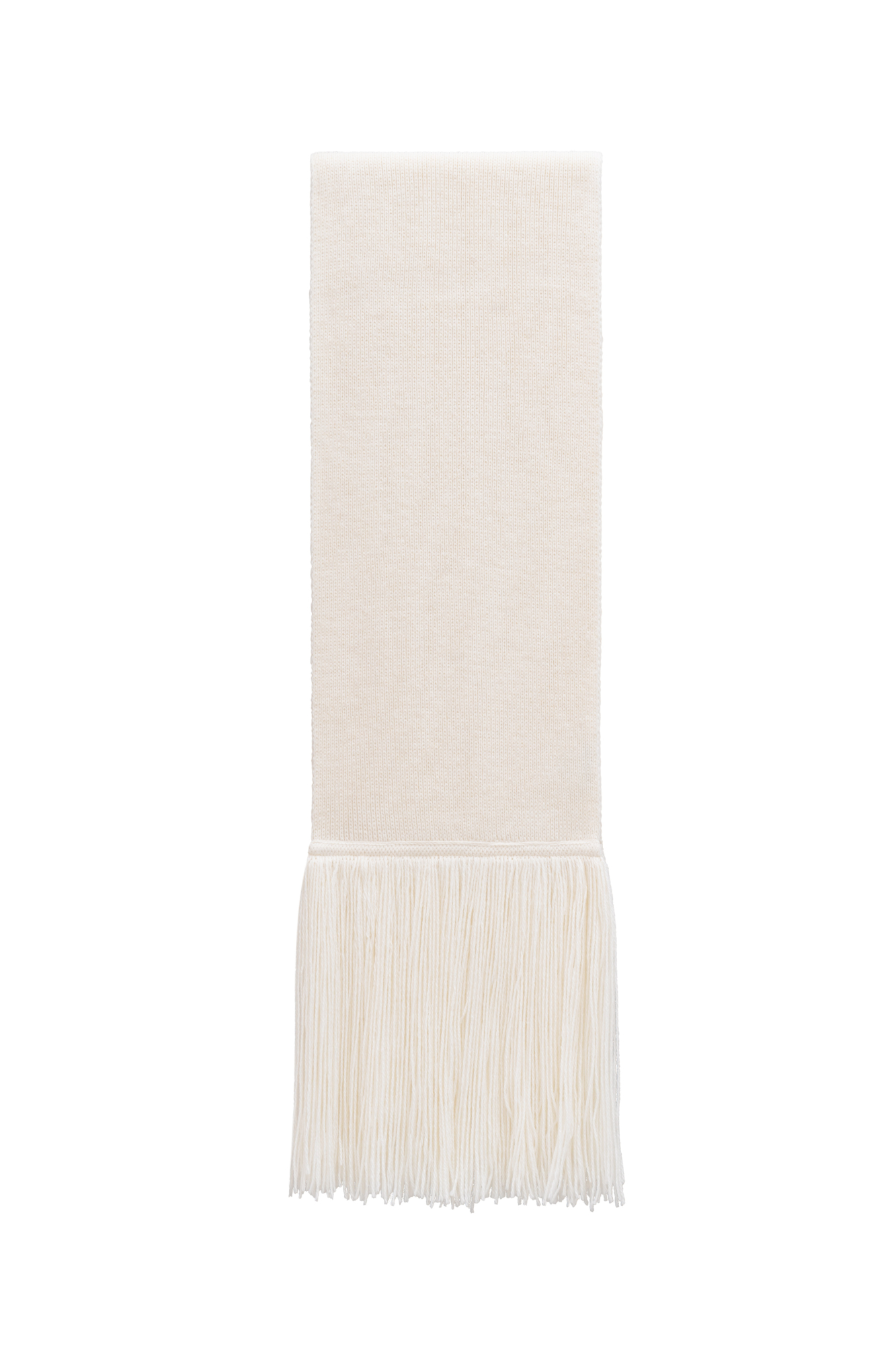 Длинный трикотажный шарф с бахромой из шерсти альпака.