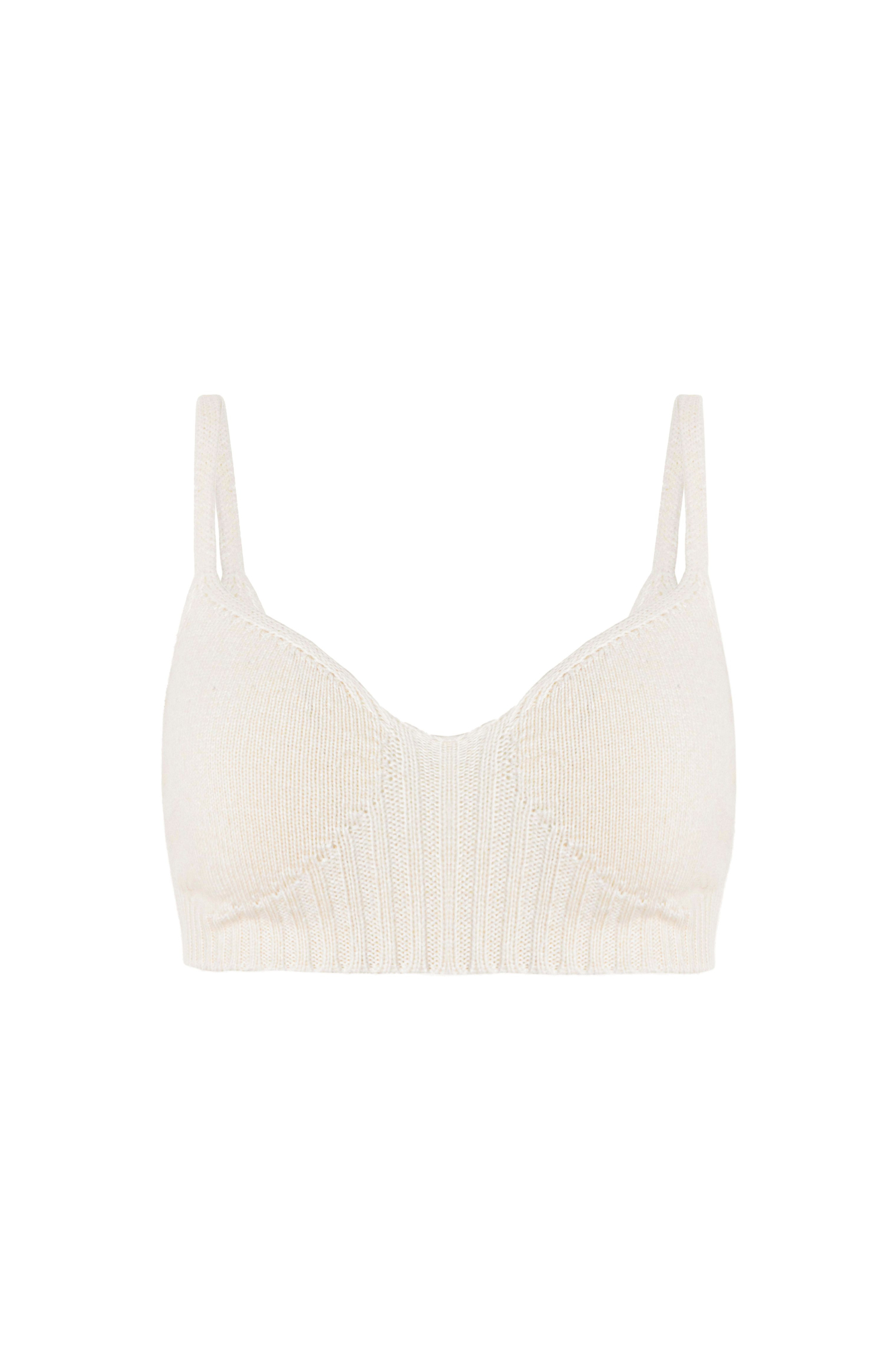 Трикотажный топ из шерсти, с добавлением вискозы и кашемира. Модель на тонких бретелях, с вырезанным лифом.