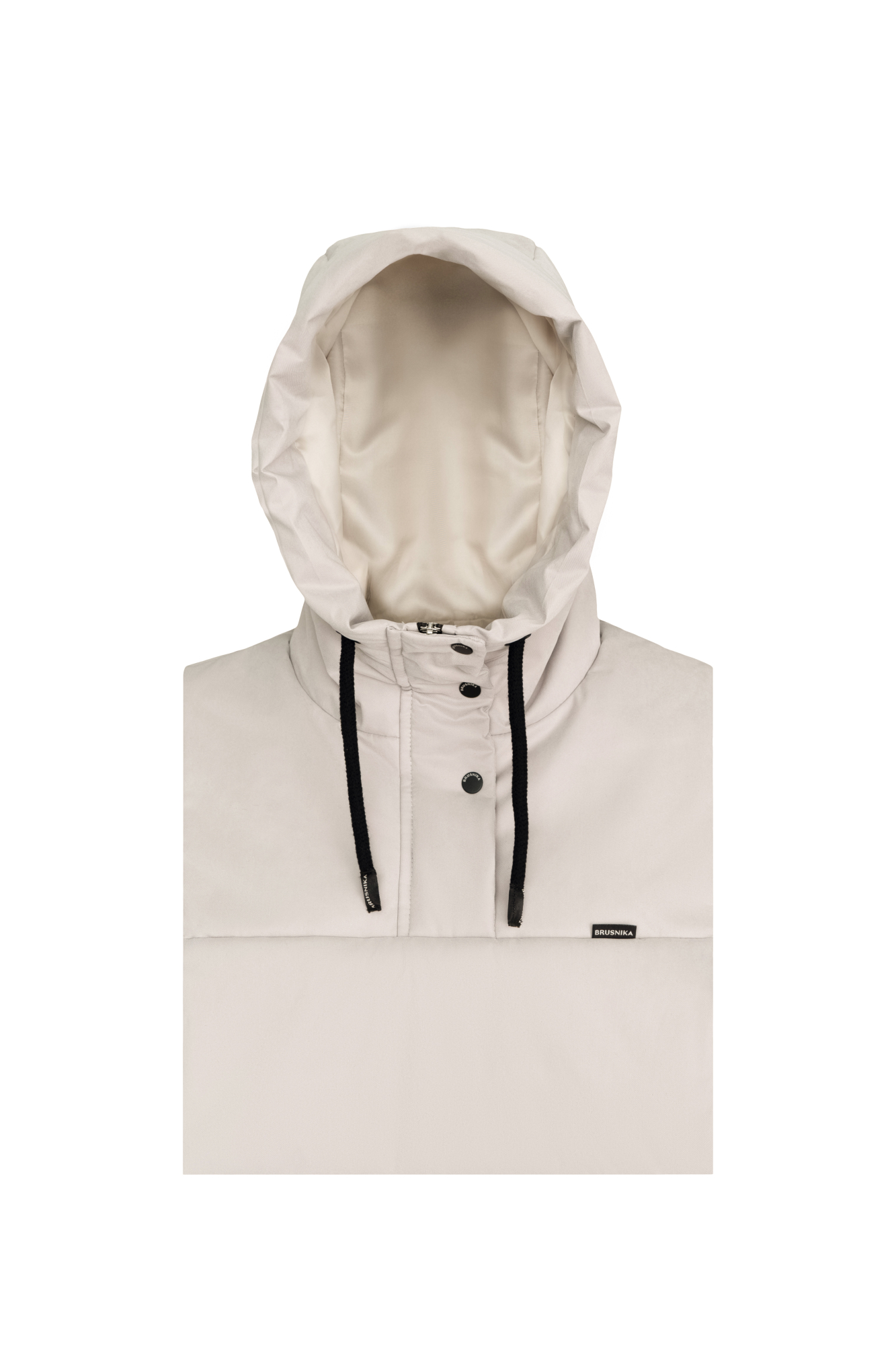 Капюшон на синтепоне с застежкой на молнию и кнопки. На кулиске.