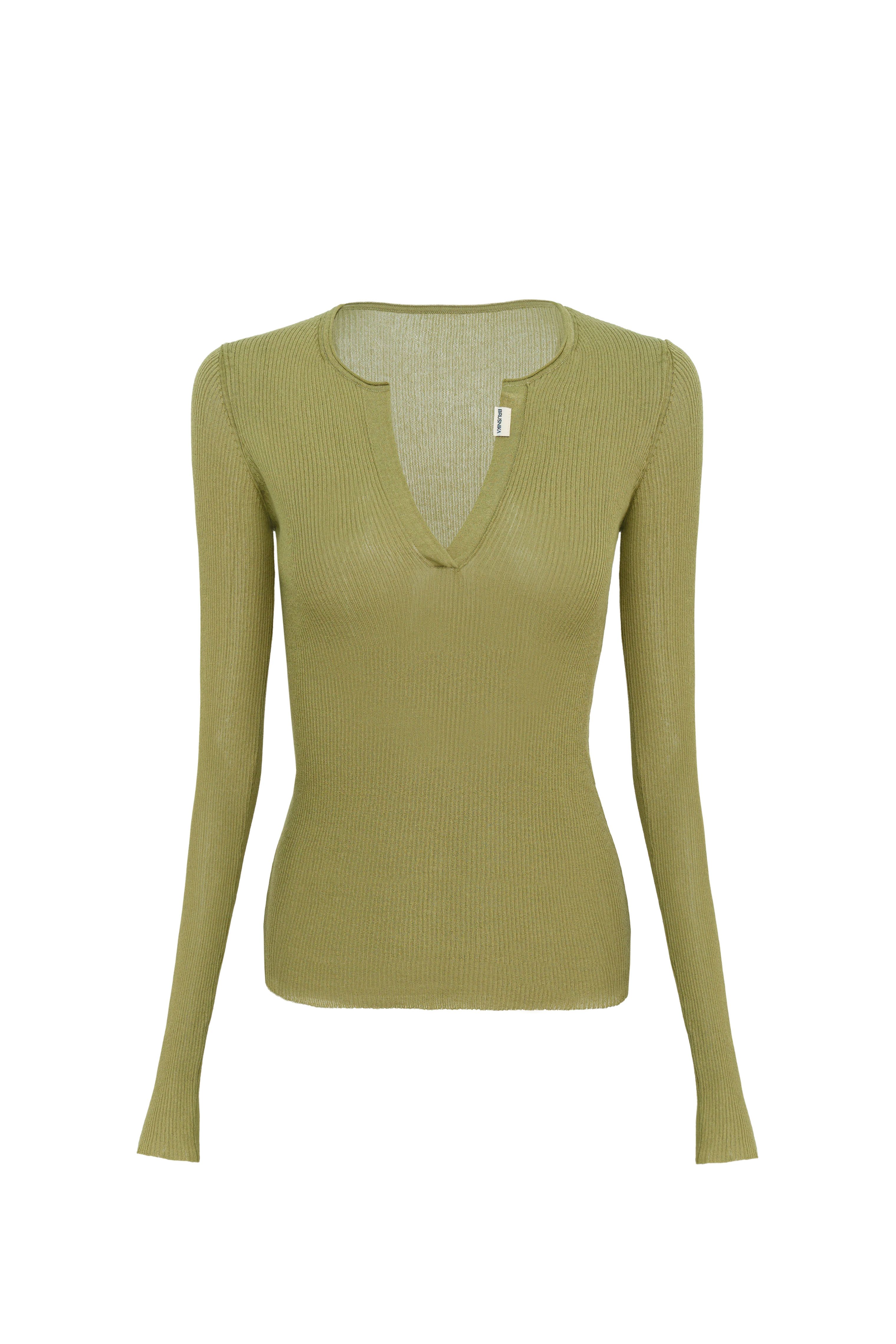 Лонгслив с V-образным вырезом