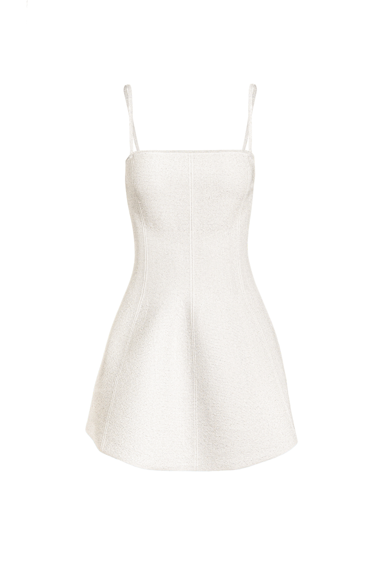 Трикотажный корсет из вискозы с люрексом. Модель удлиненного силуэта, на тонких бретельках. Бретельки отстегиваются. Застежка изделия на молнию на сзади.