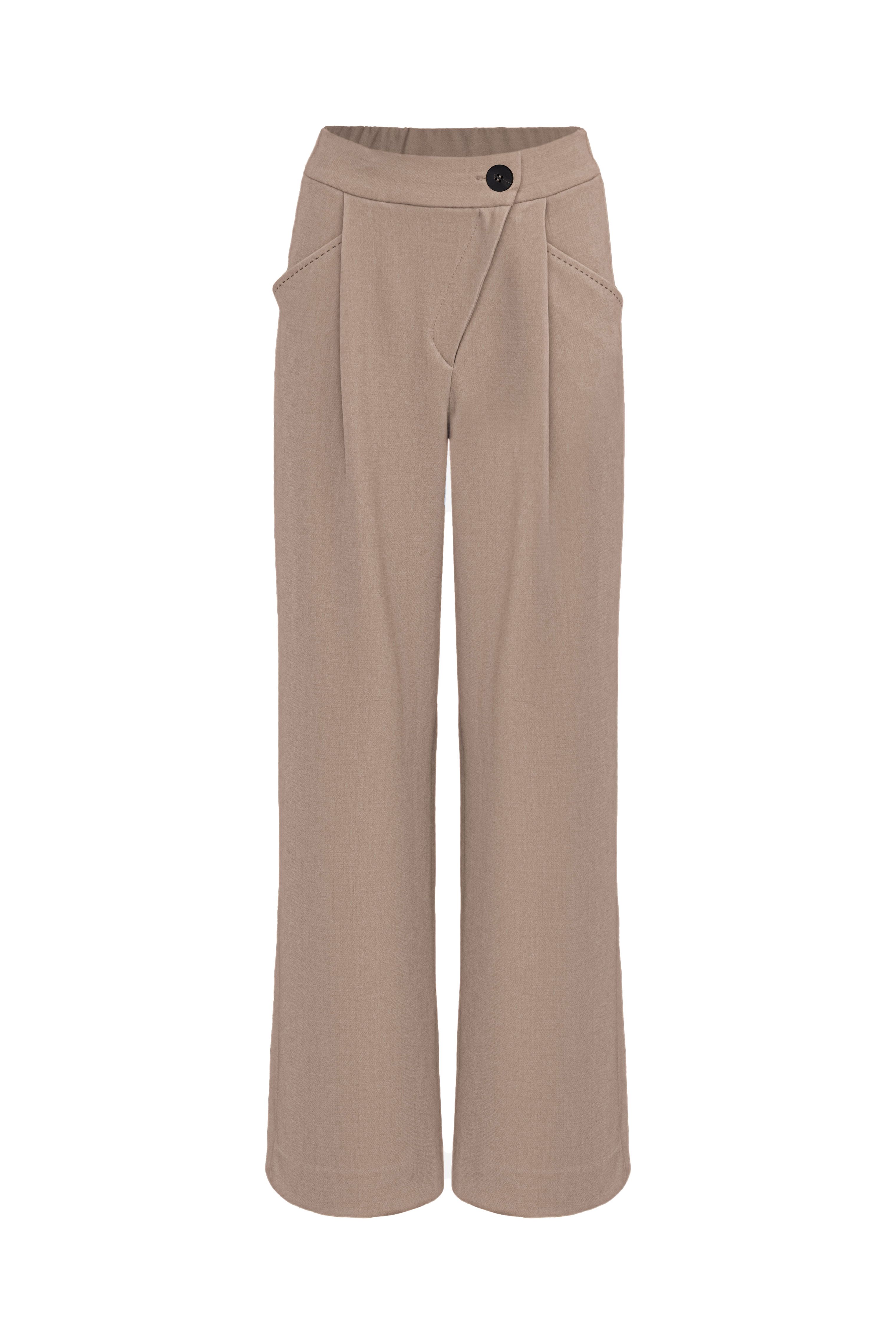 Широкие брюки с отстрочкой