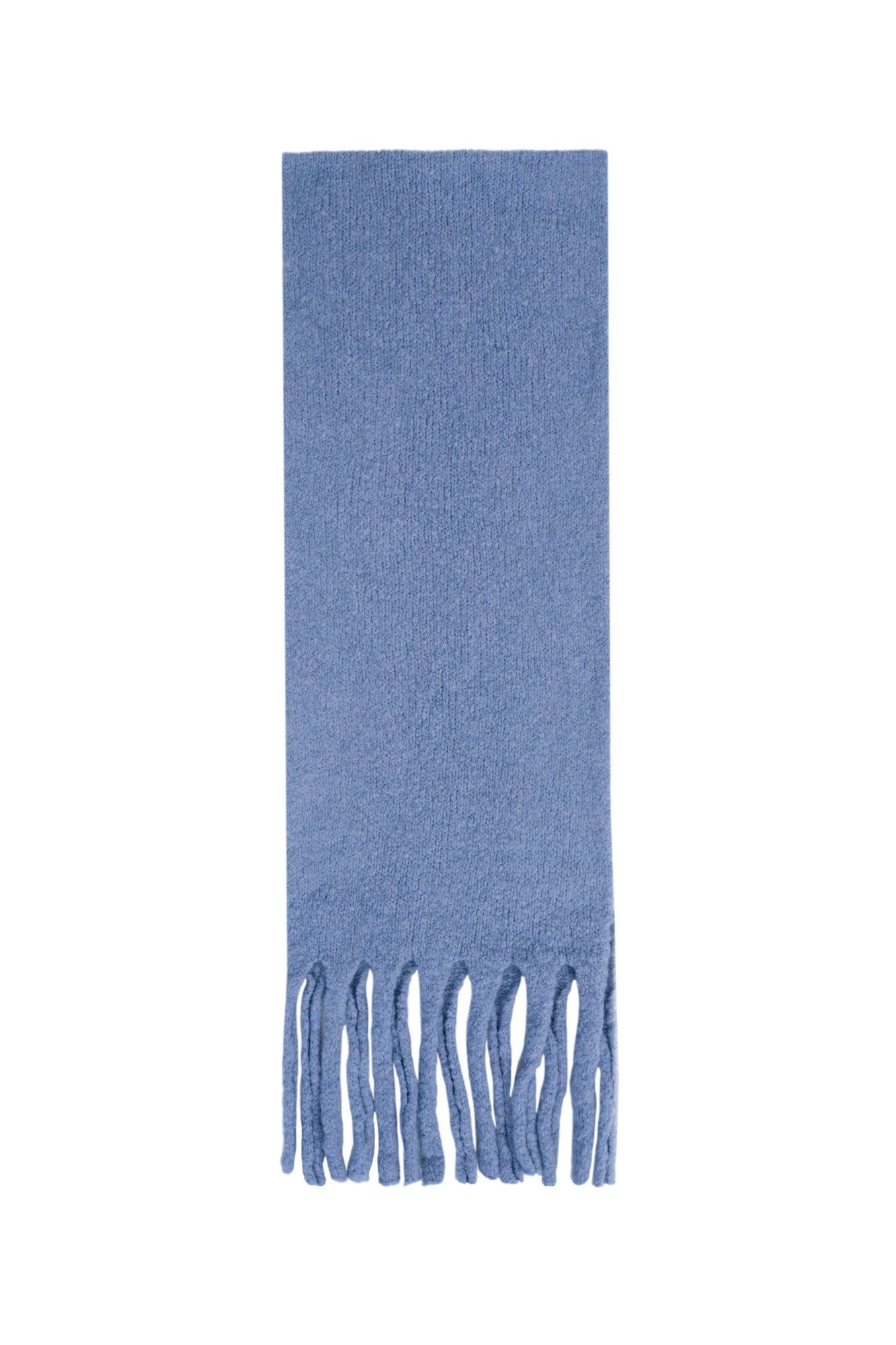 Широкий шарф с бахромой из шерсти альпака.