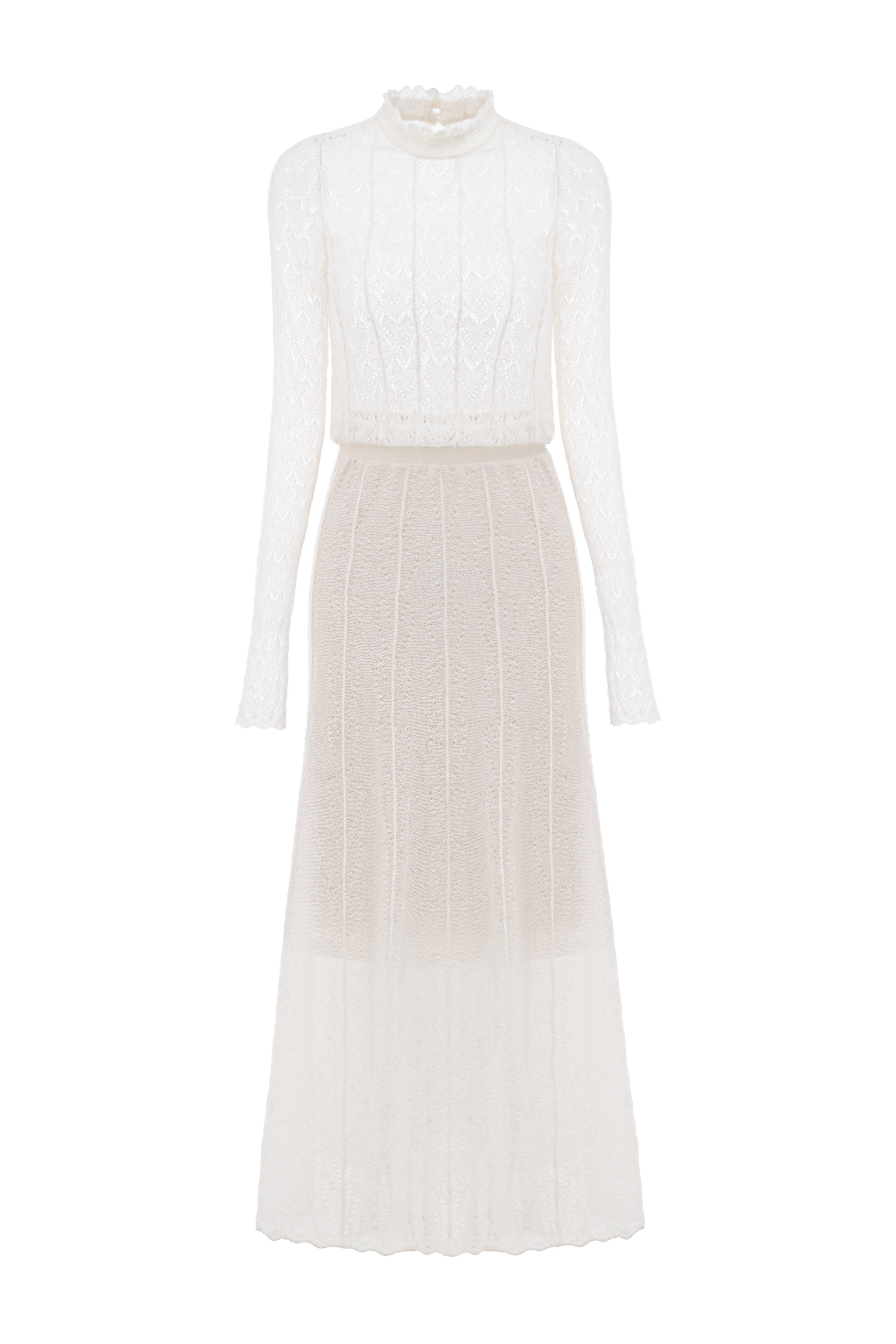 Ажурное платье из супер кид мохера и беби альпака