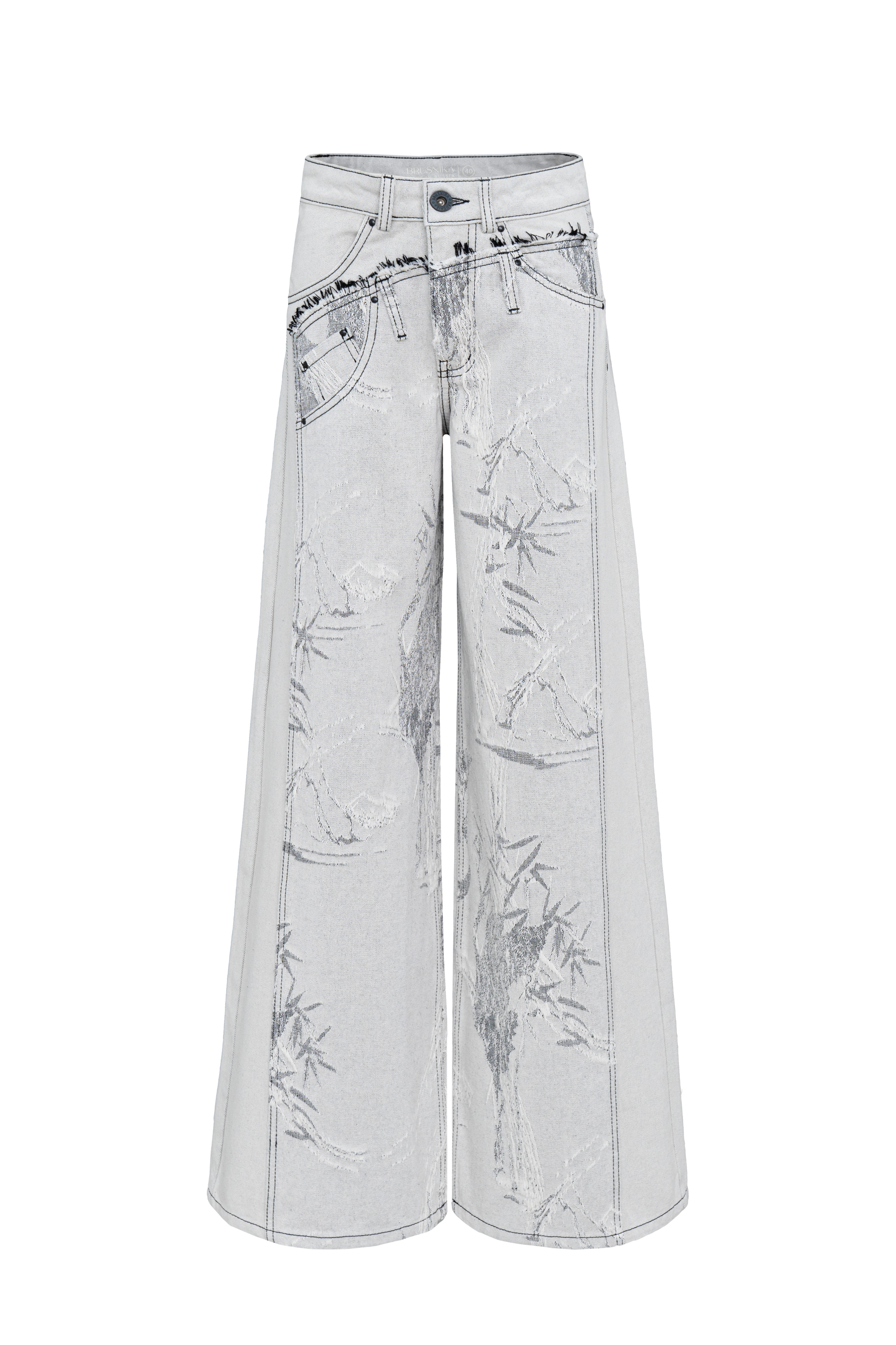 Расклешенные джинсы с принтом