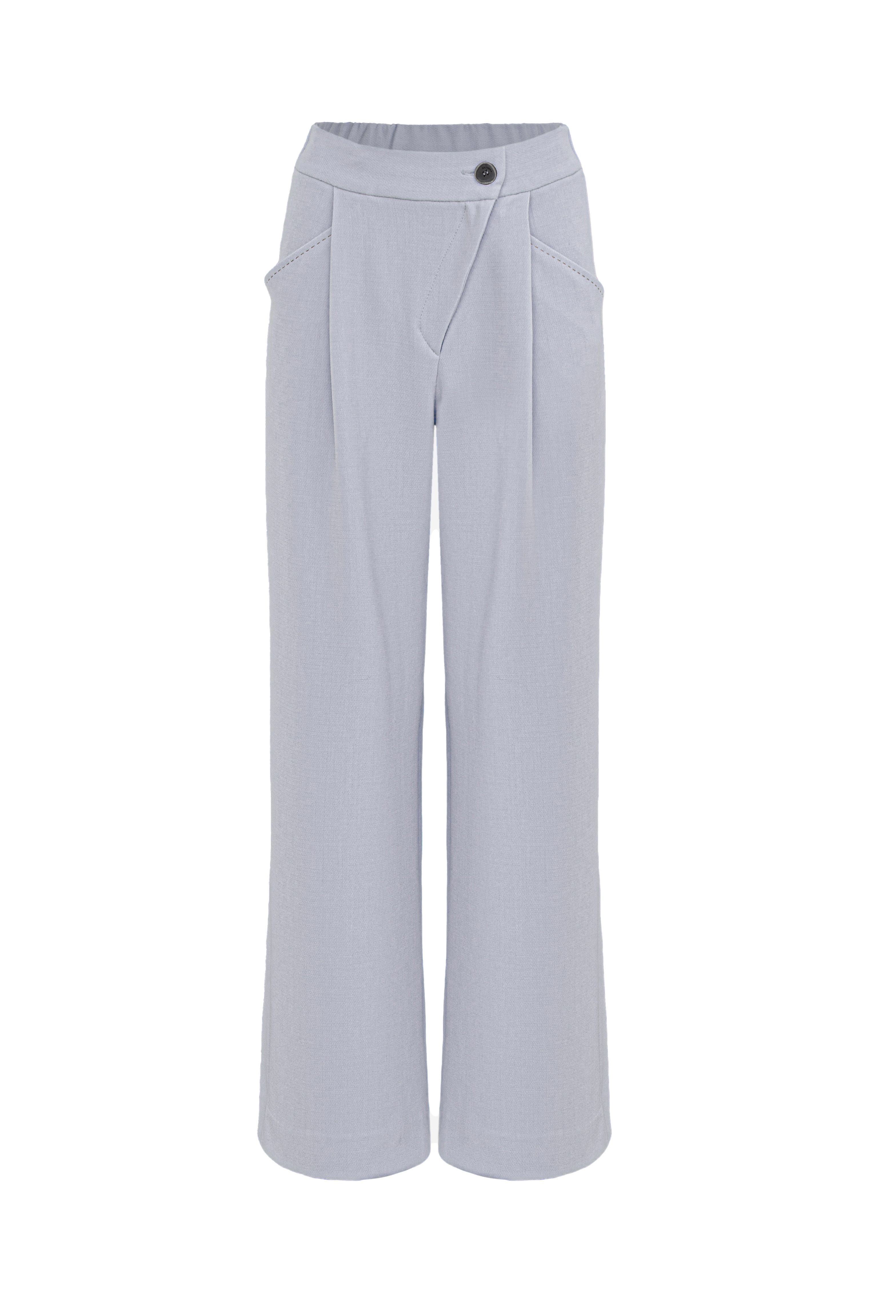 Широкие брюки с отстрочкой