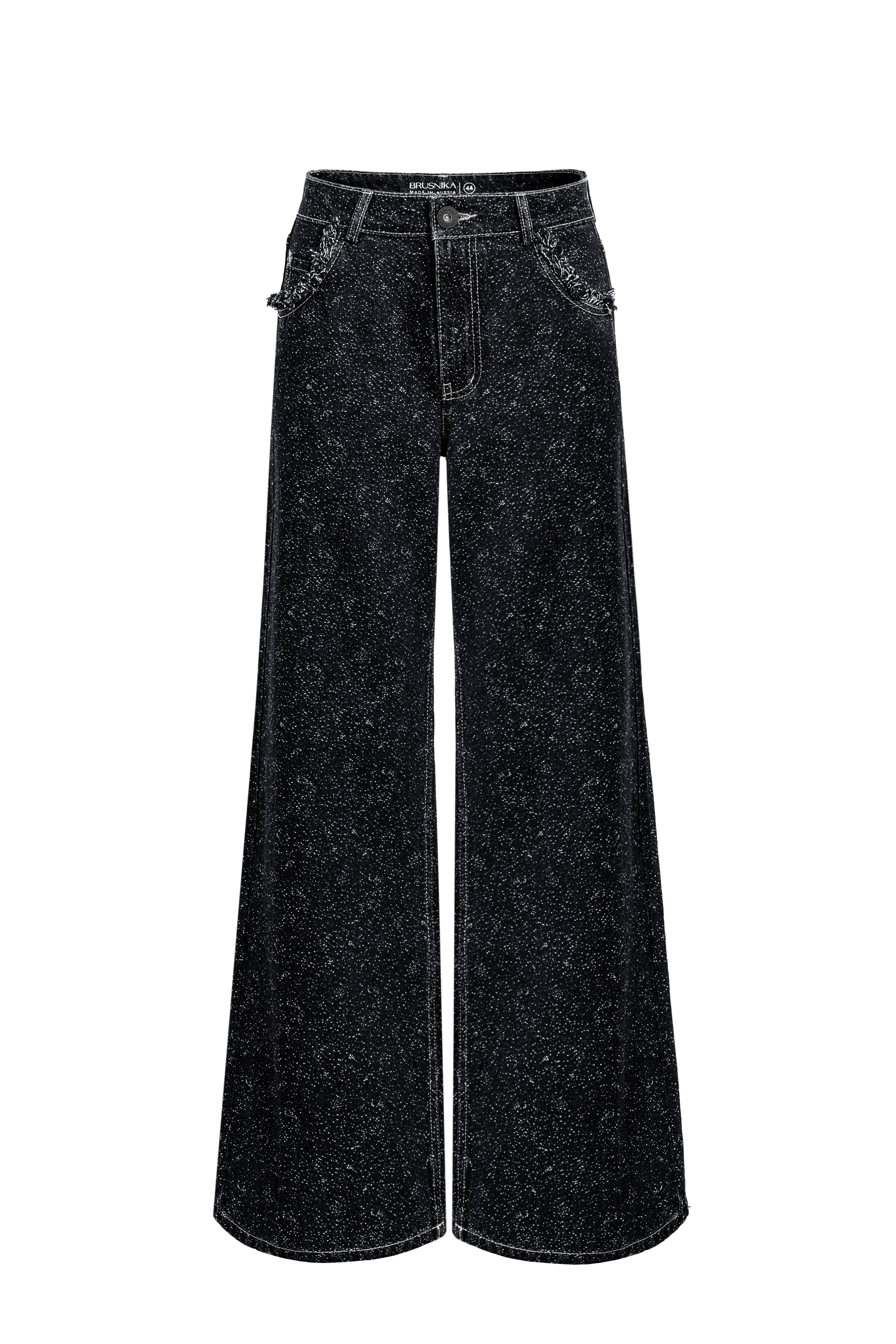 Прямые джинсы с бахромой 