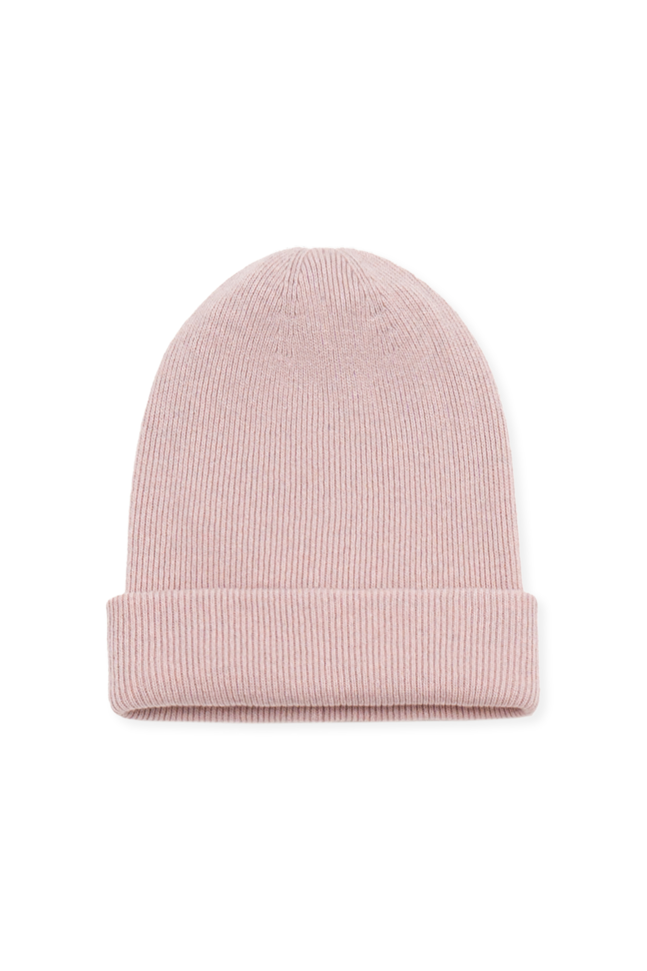 Трикотажная шапка из кашемира и шерсти. Модель с подворотом