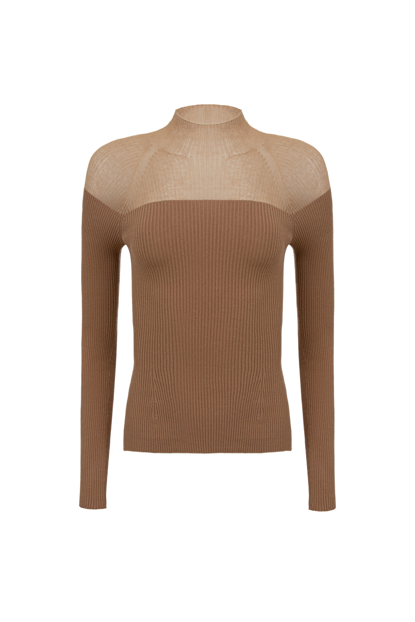 Цельновязаная водолазка из вискозы. Модель приталенного силуэта с длинным рукавом и невысоким воротником.