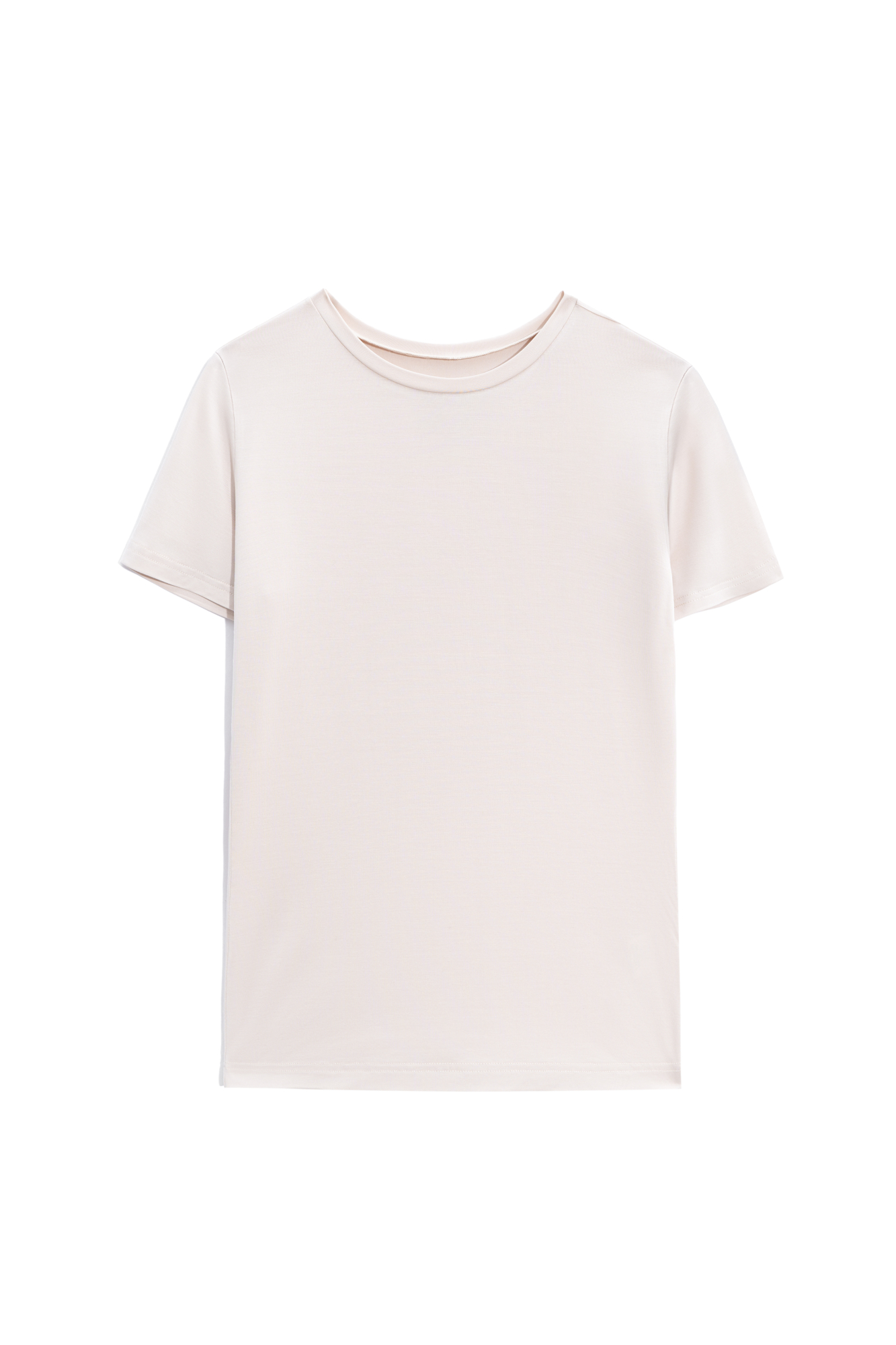 Футболка из модала облегающего силуэта. Модель с коротким рукавом и круглым вырезом горловины. 