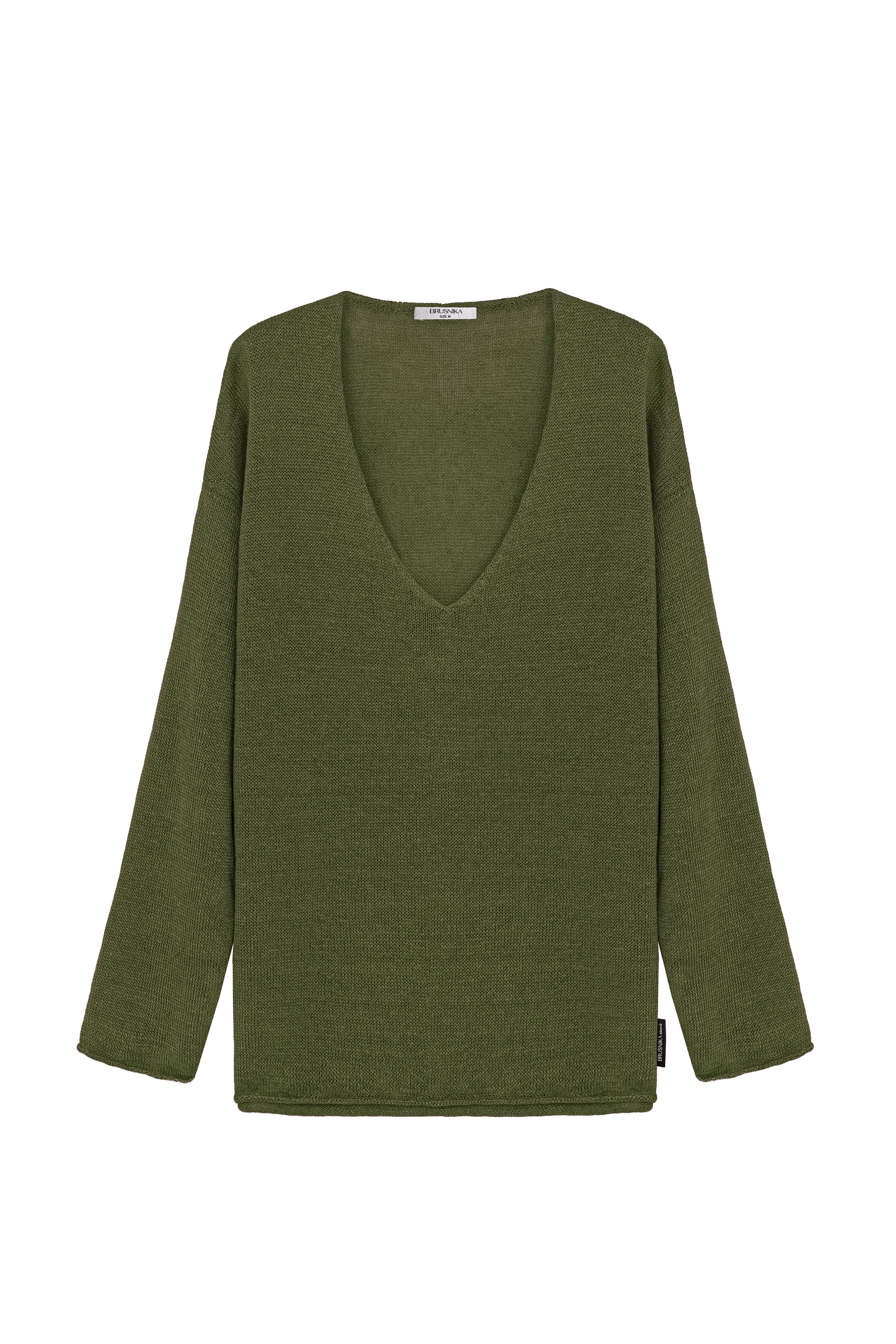 Джемпер с V-образным вырезом из 100% льна