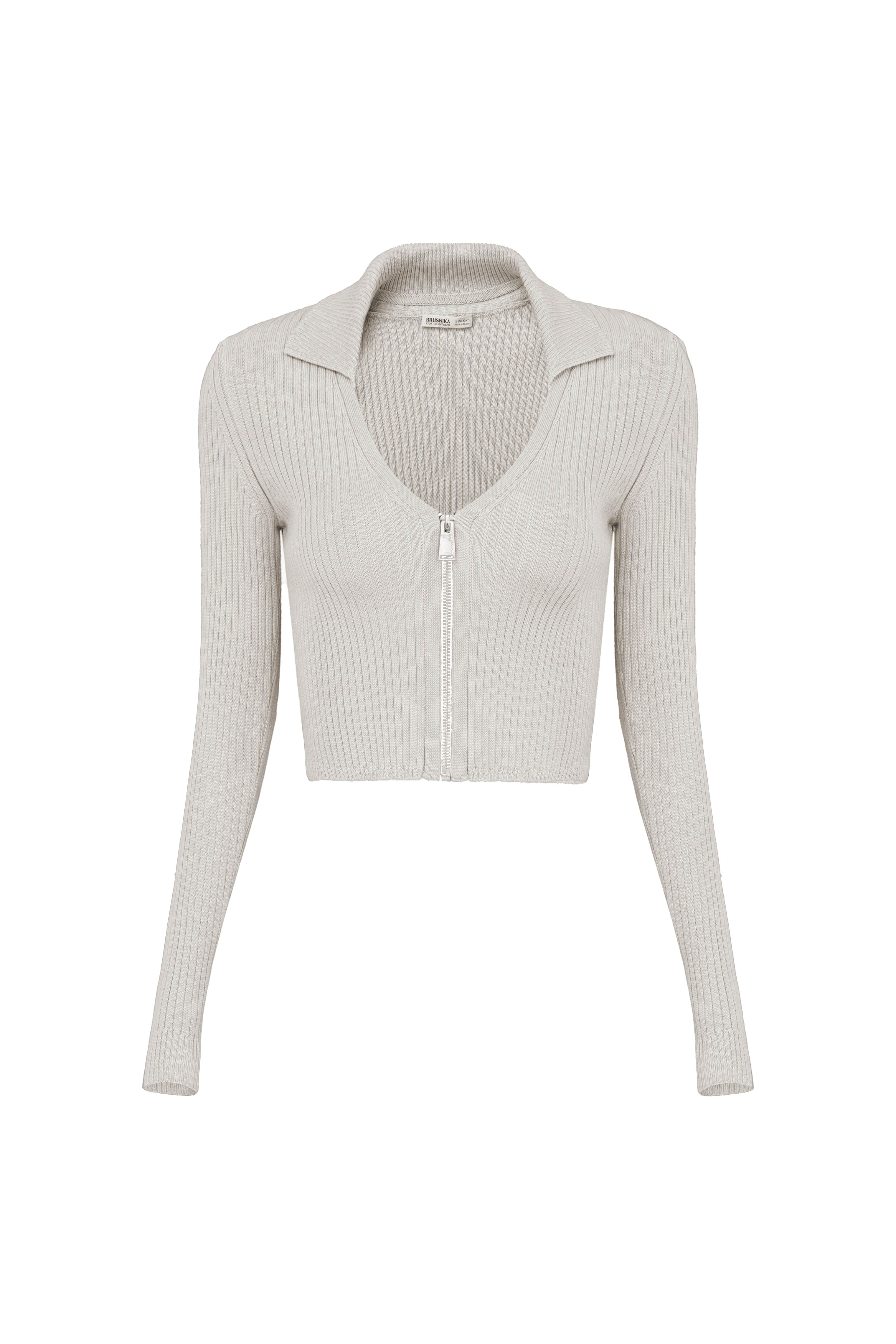 Укороченный кардиган на молнии