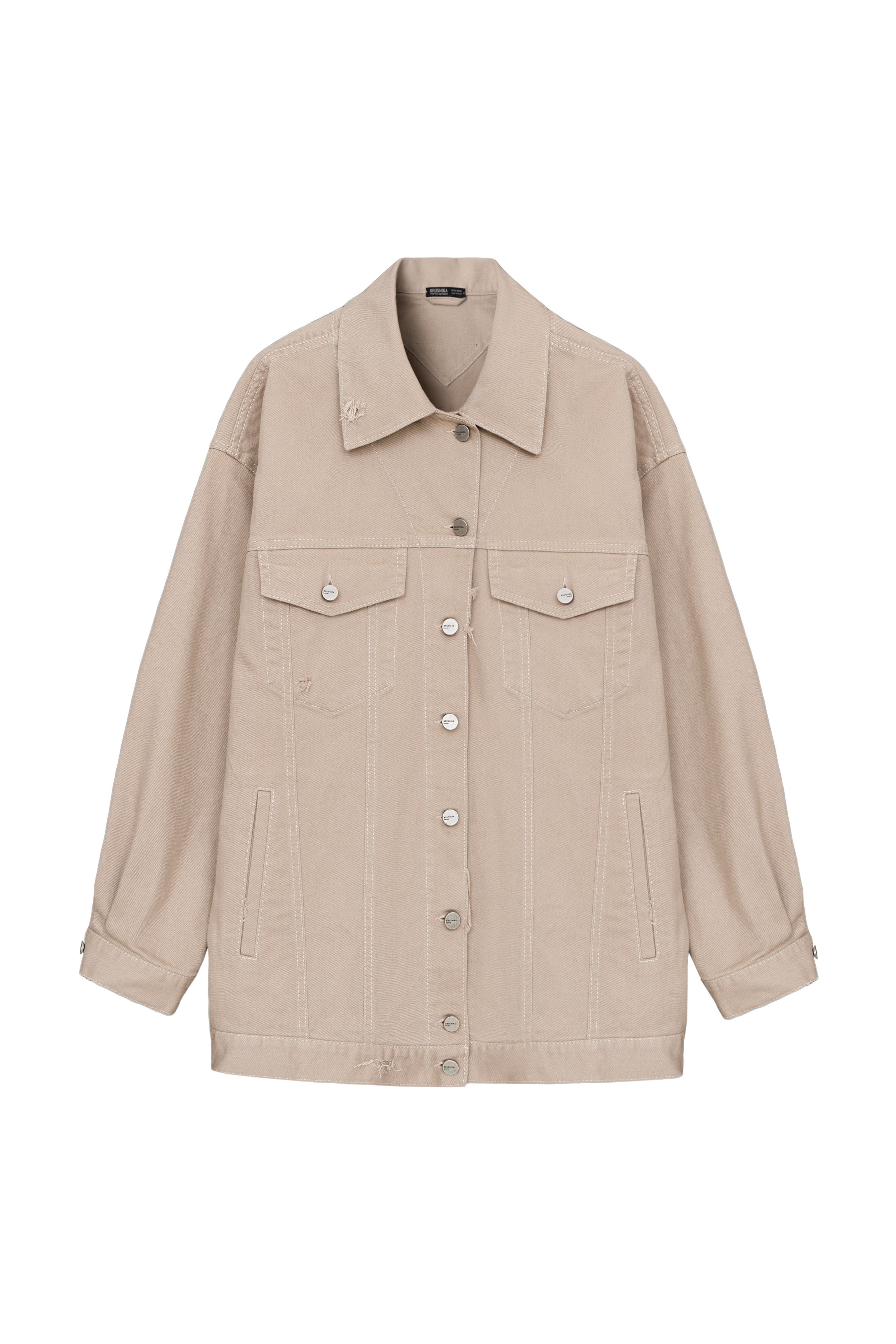 Джинсовый жакет с отложным воротником