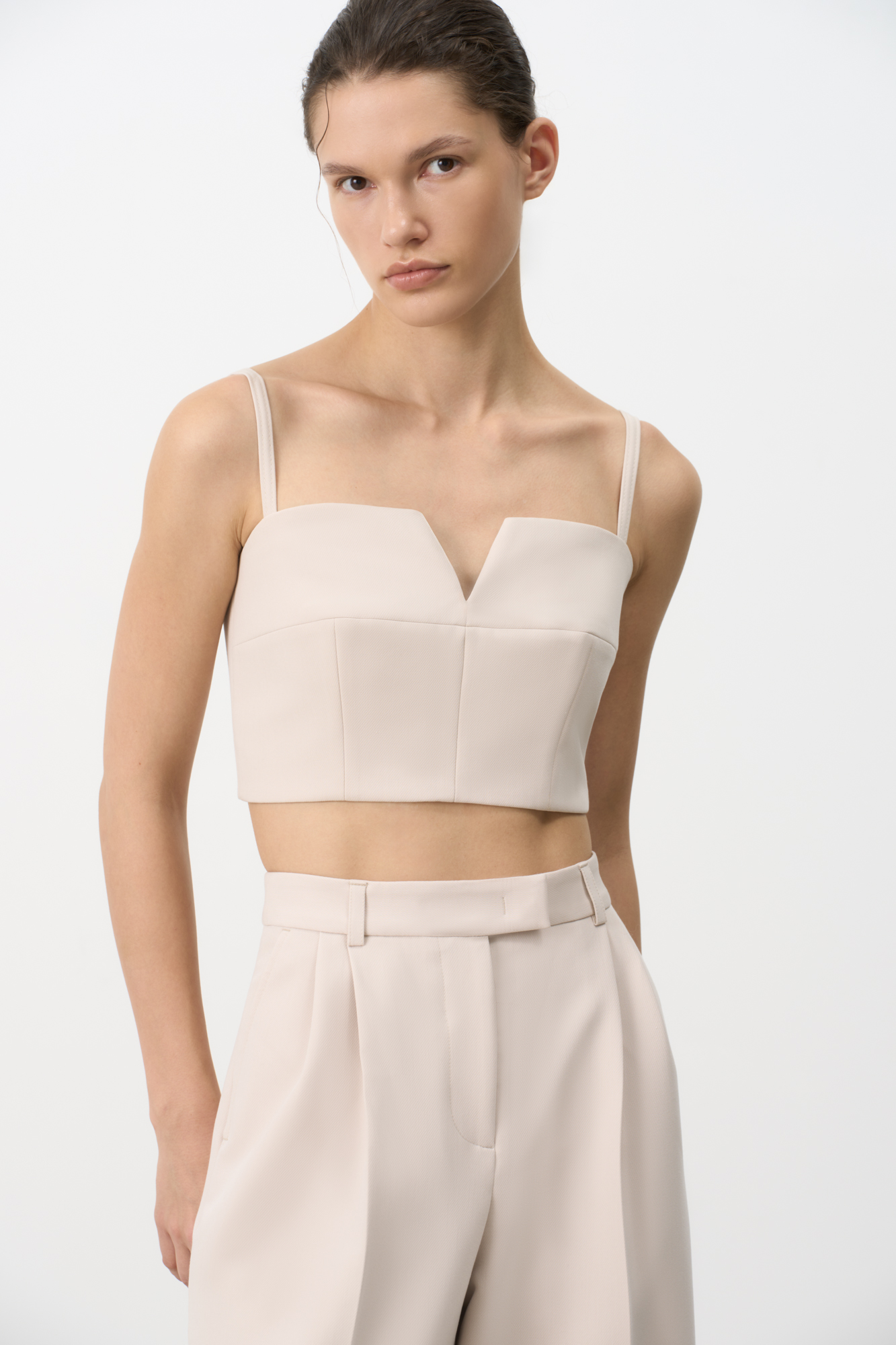 Топ из поливискозы с застежкой на молнии сбоку