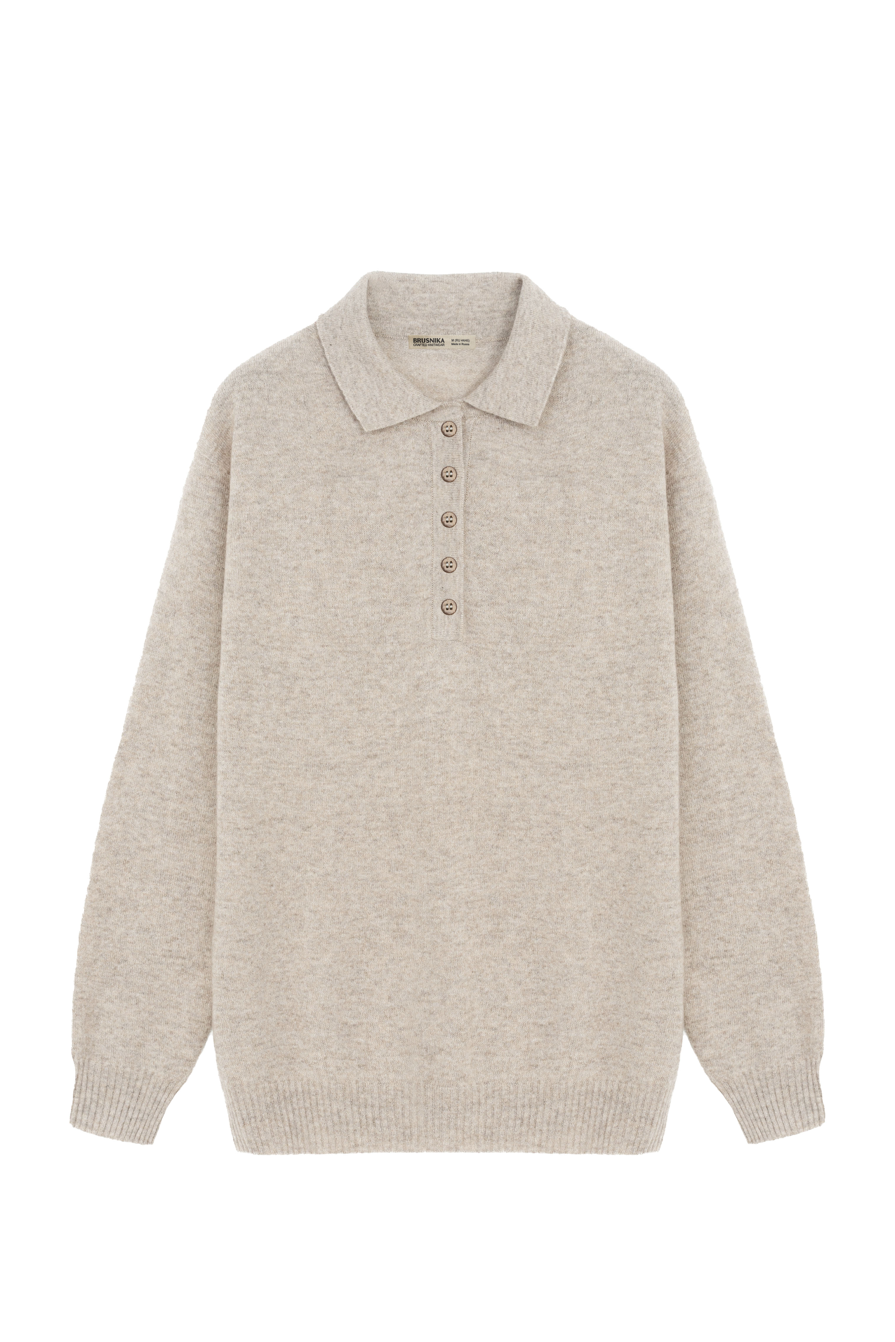 Джемпер из кашемира и шерсти с воротником поло