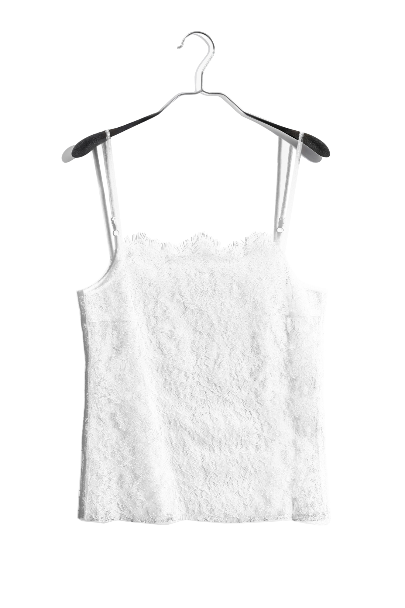 Топ из тонкого кружева. Модель на тонких регулируемых бретельках. Изделие выполнено без подкладки.