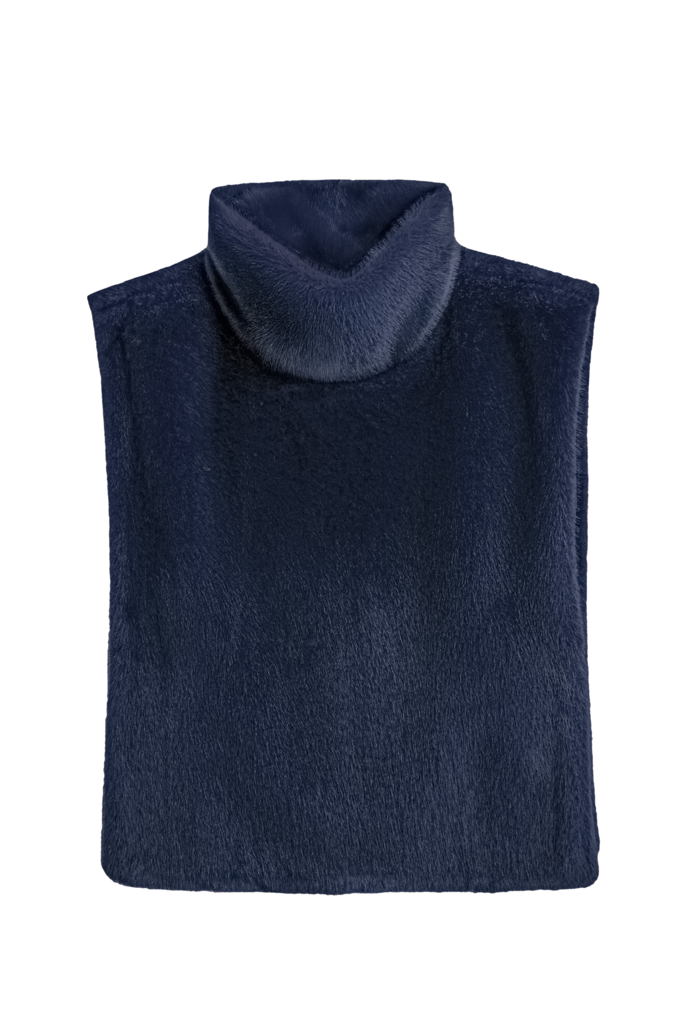 Жилет из экомеха с воротником-стойкой и карманом-кенгуру из экокожи. Застежка на кнопки. Изделие выполнено на подкладке.