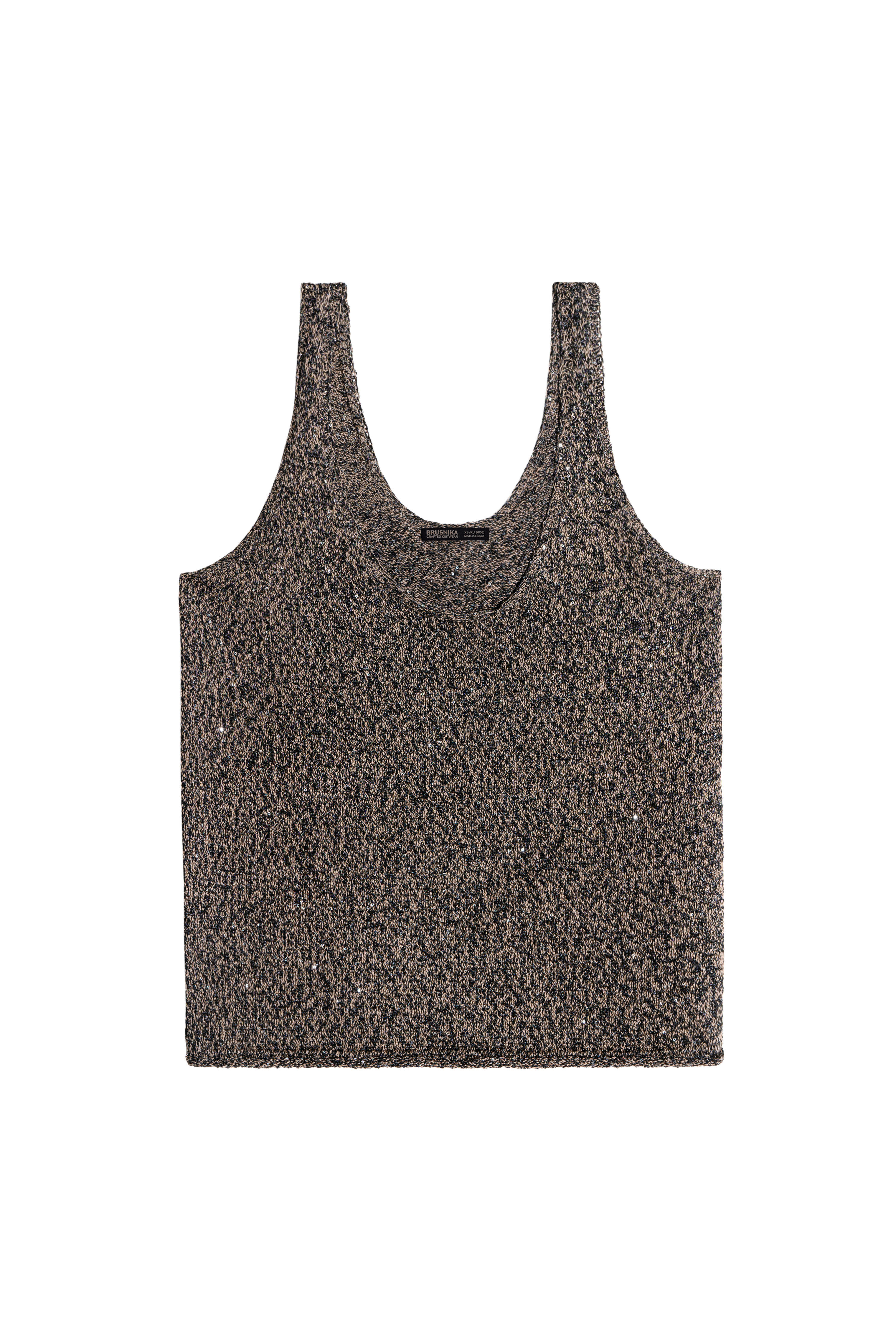 Трикотажный топ из хлопка с пайетками