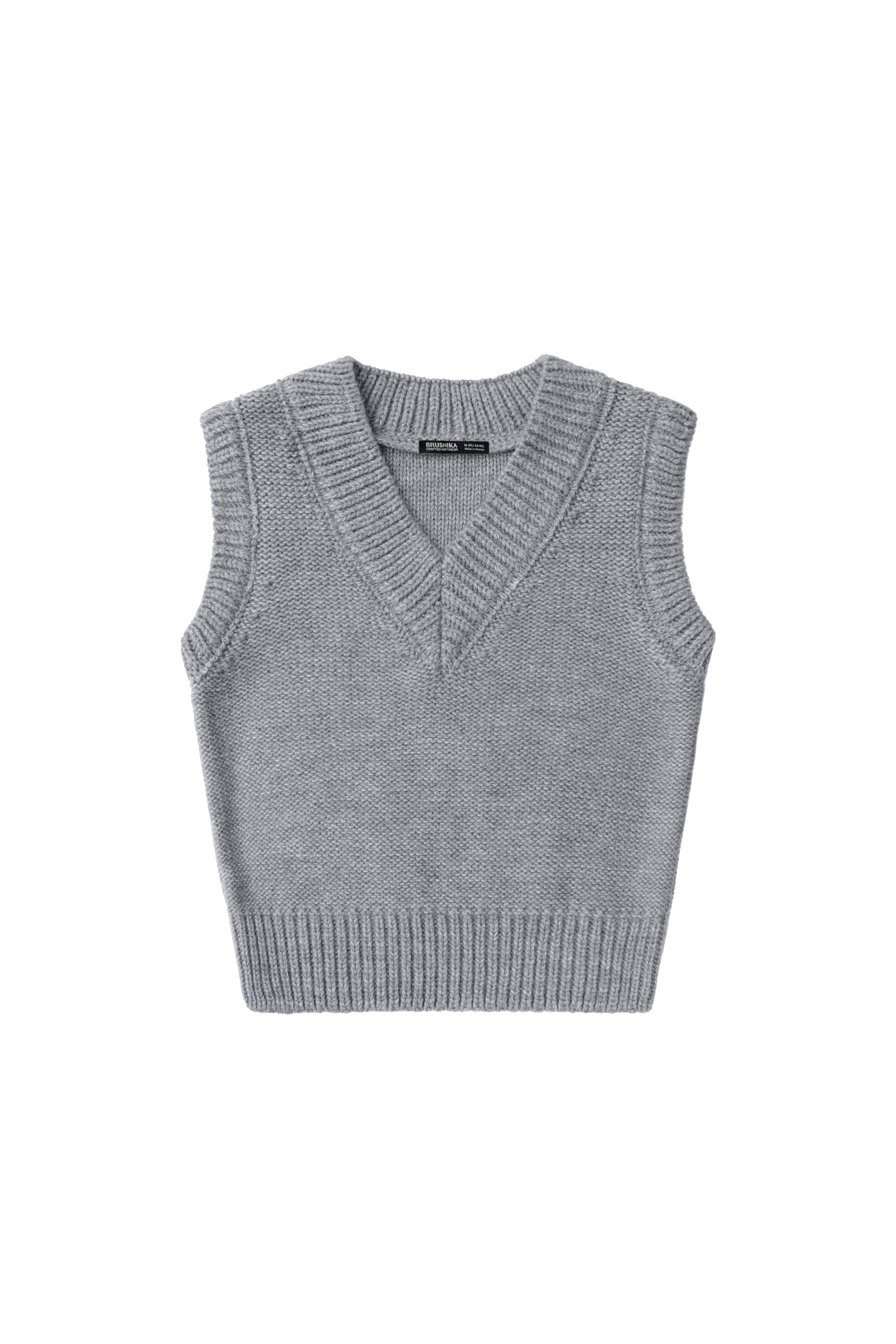 Трикотажный жилет из шерсти с V-образным вырезом