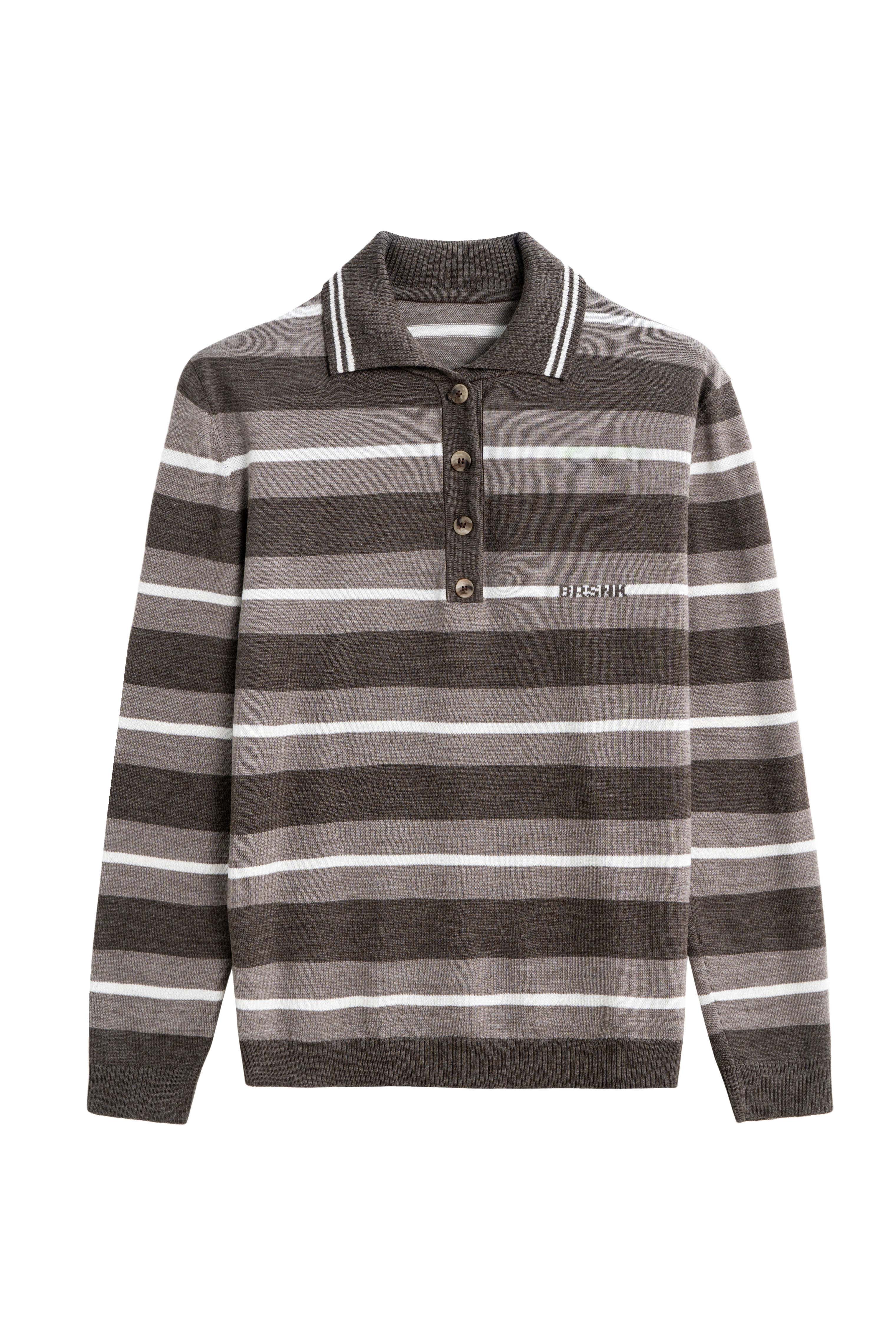 Трикотажное поло в полоску