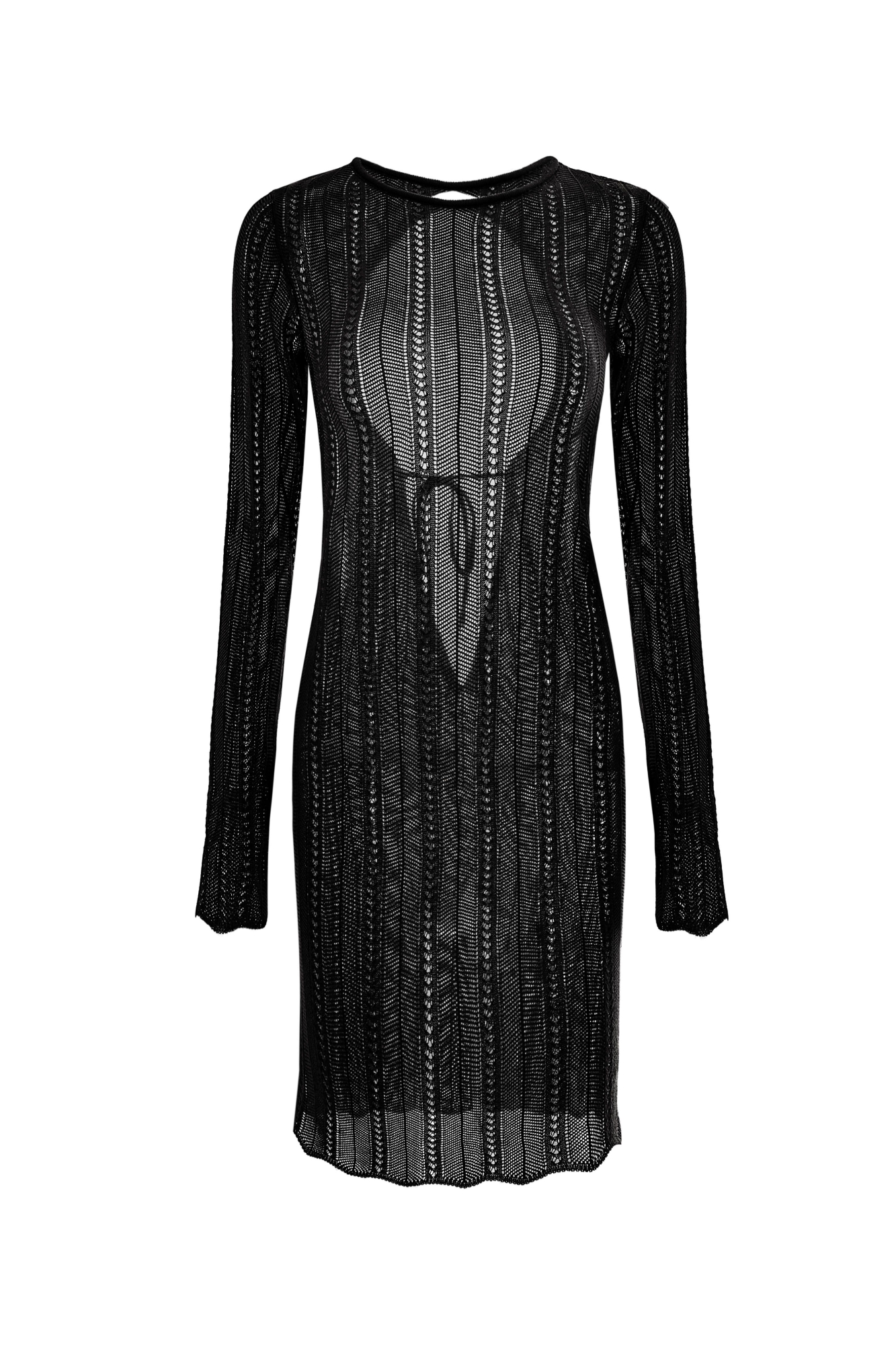 Ажурное платье мини из вискозы с вырезом на спине.