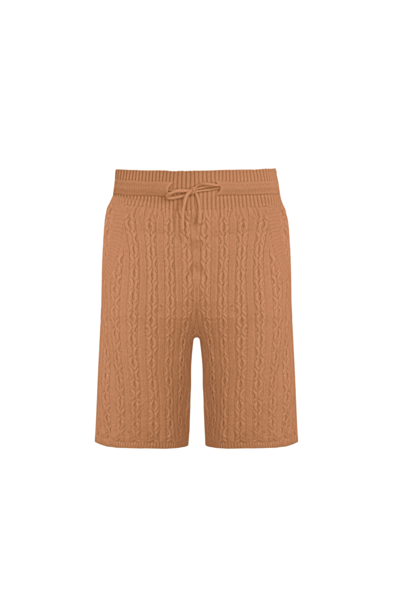 Свободные трикотажные шорты из кашемира и шерсти. Модель с широким эластичным поясом на кулискке и боковыми карманами.