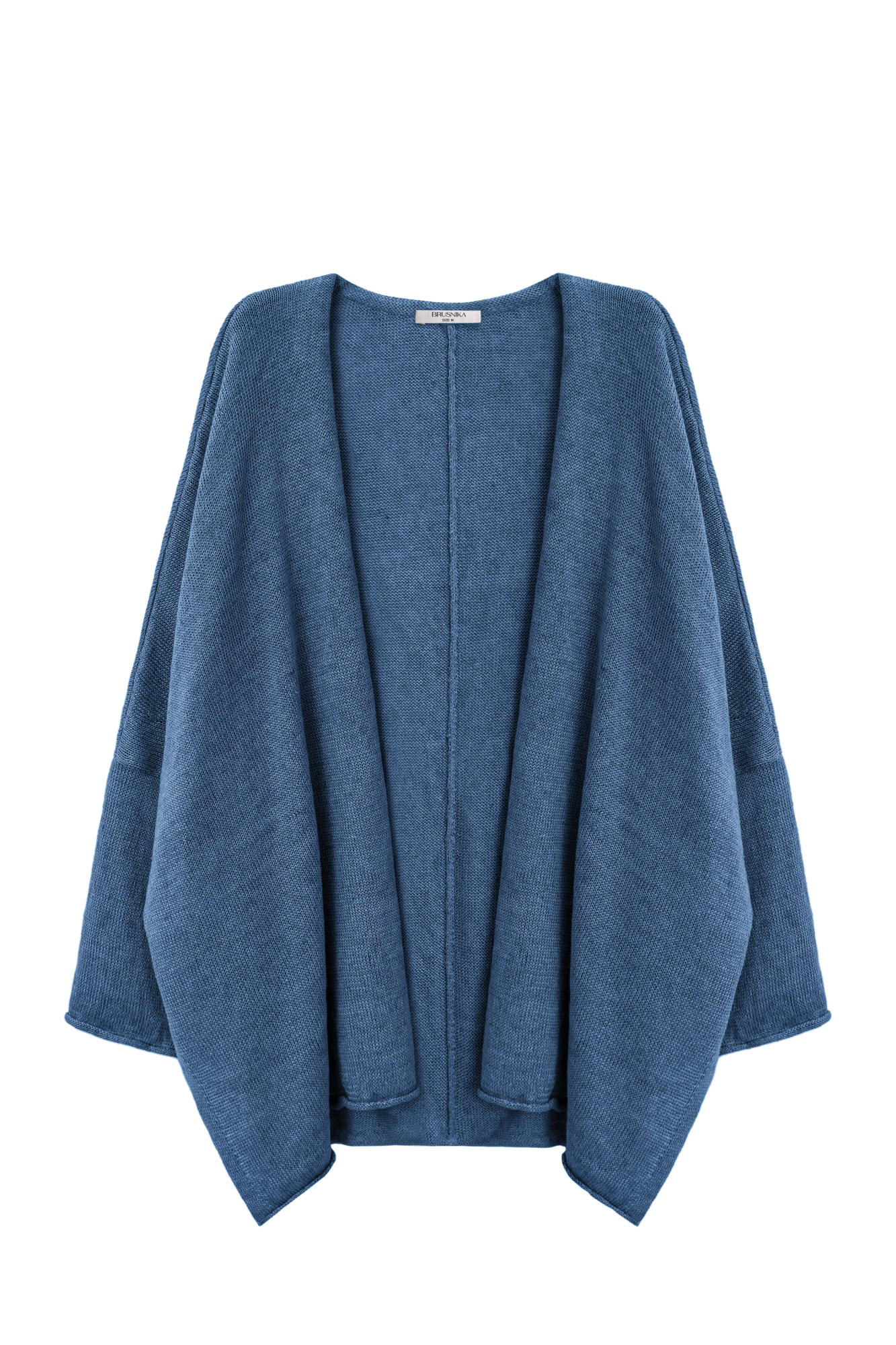 Трикотажный кардиган из 100% льна. Модель свободного кроя, с длинными широкими рукавами и спущенной линией плеч.