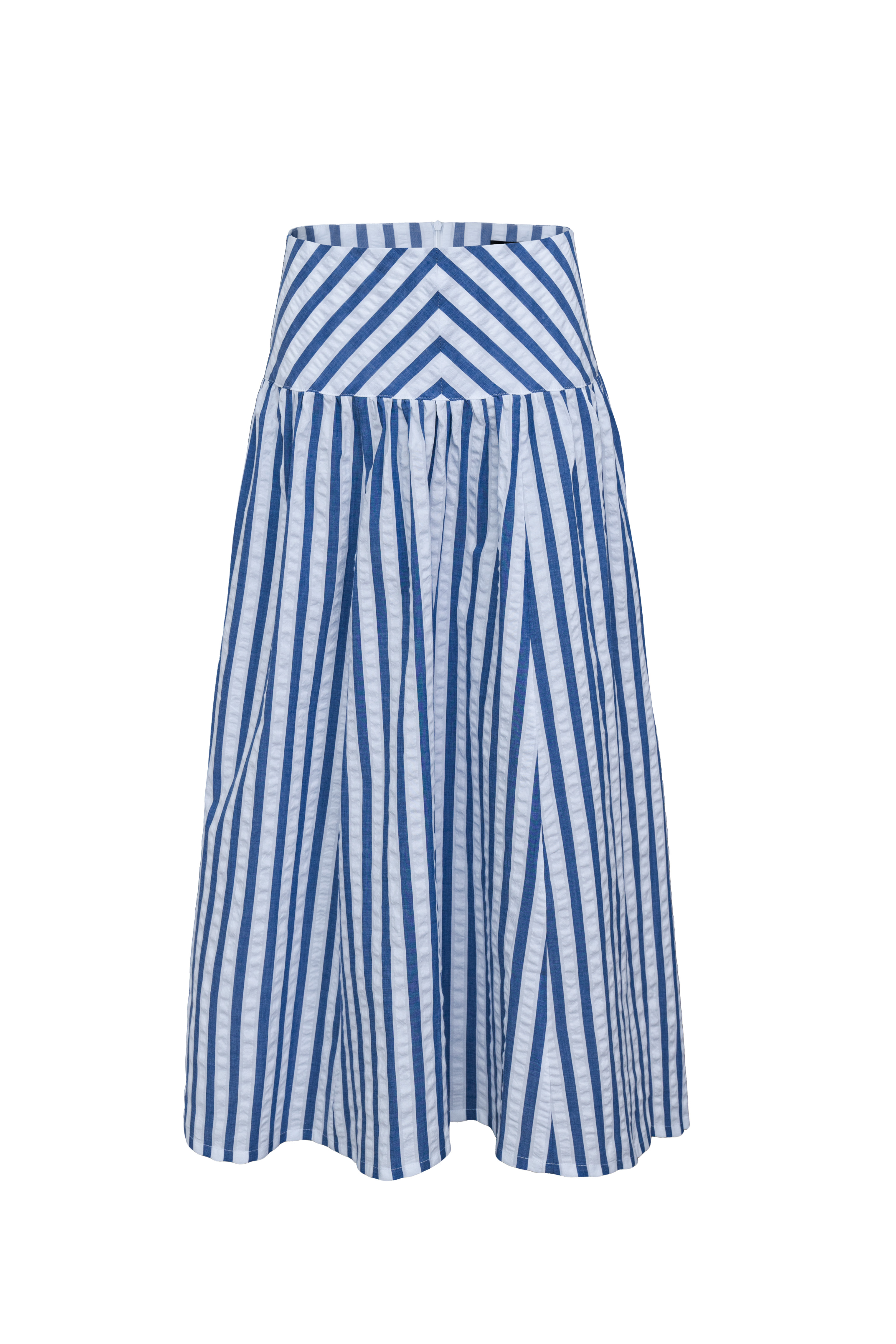 Юбка миди из 100% хлопка в полоску