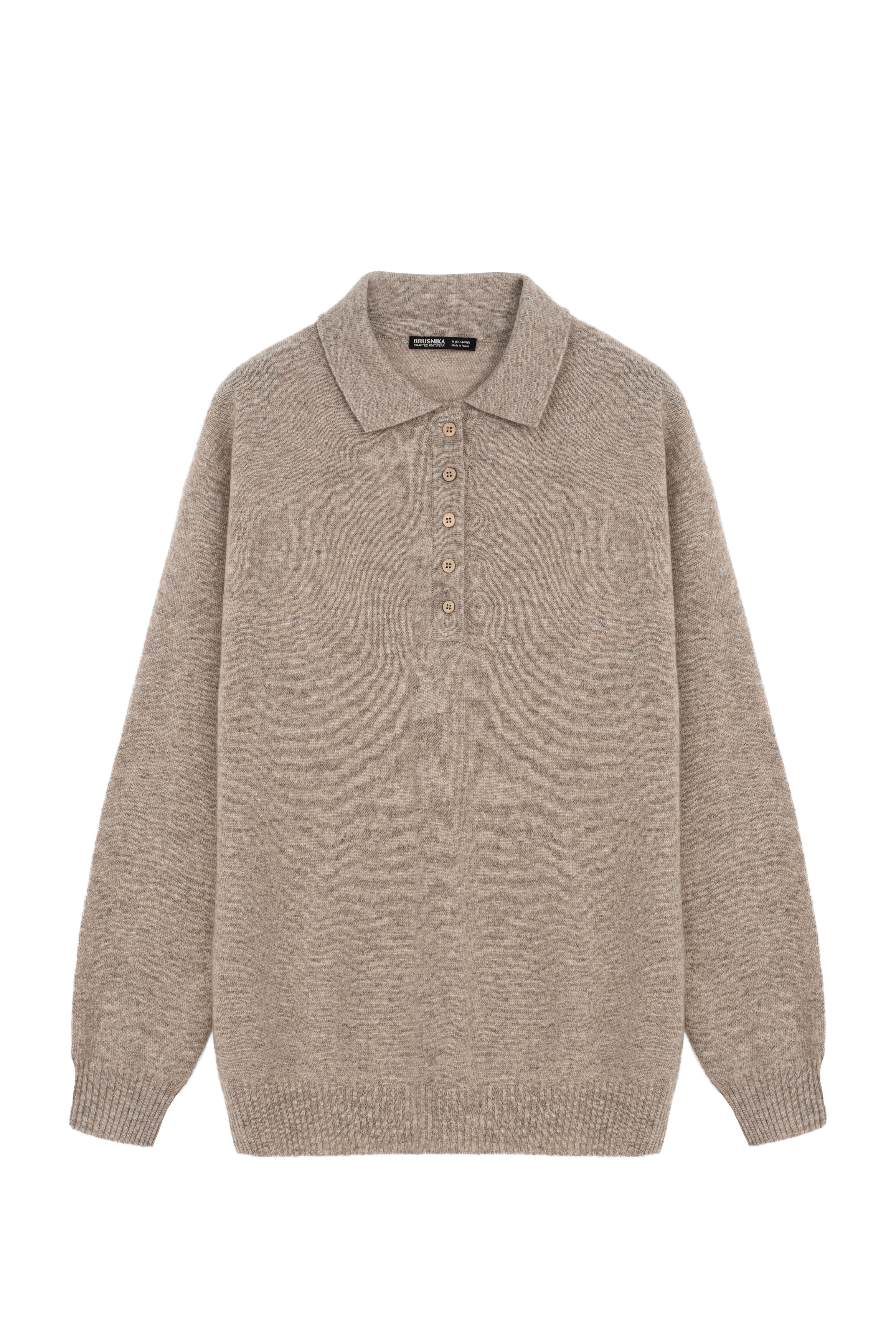 Джемпер из кашемира и шерсти с воротником поло