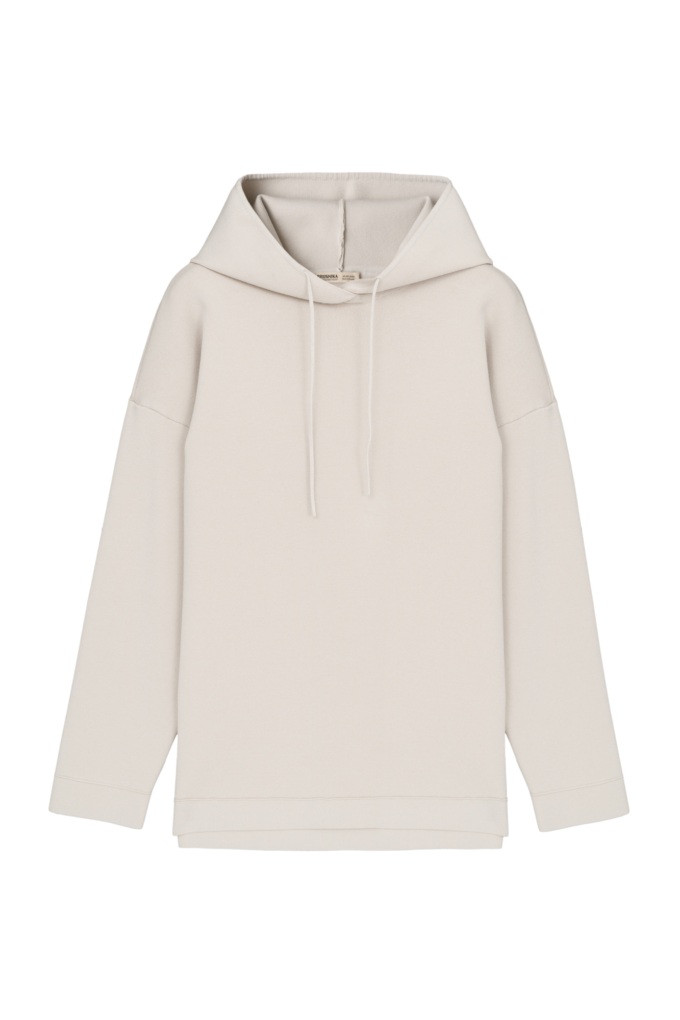 Трикотажное худи из мягкой вискозы. Модель свободного силуэта с капюшоном на кулиске и спущенной линией плеч.