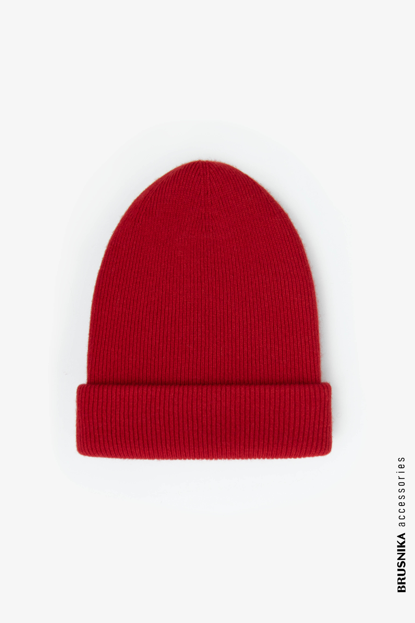 Трикотажная шапка из кашемира и шерсти. Модель с подворотом