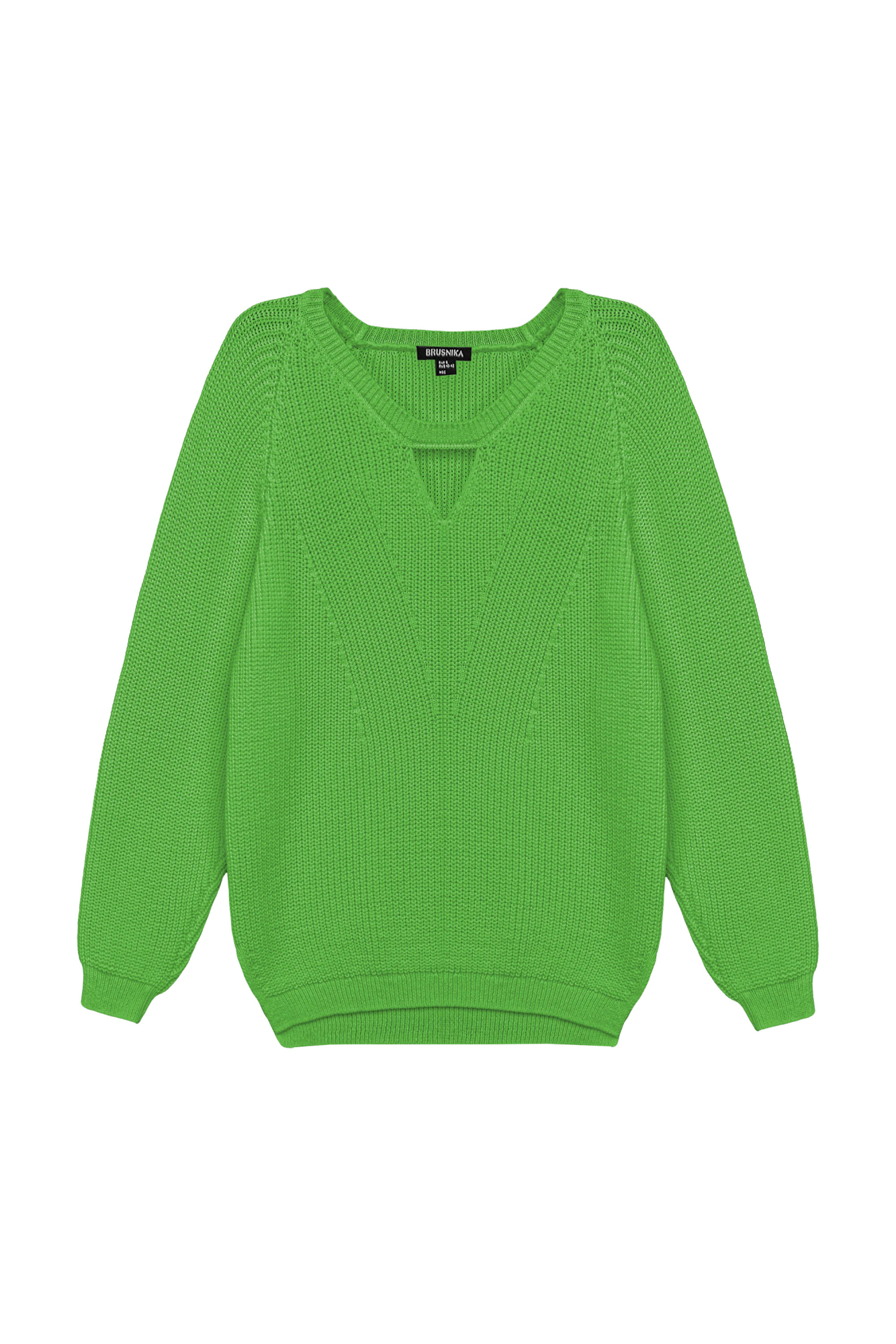 Джемпер из хлопка с добавлением эластана. Модель свободного силуэта с рукавом реглан, манжетами и вырезом под горловиной.