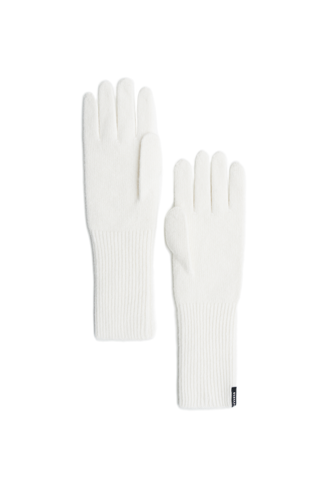 Трикотажные перчатки из кашемира и шерсти. Модель с длинными манжетами и брендированным ярлыком.