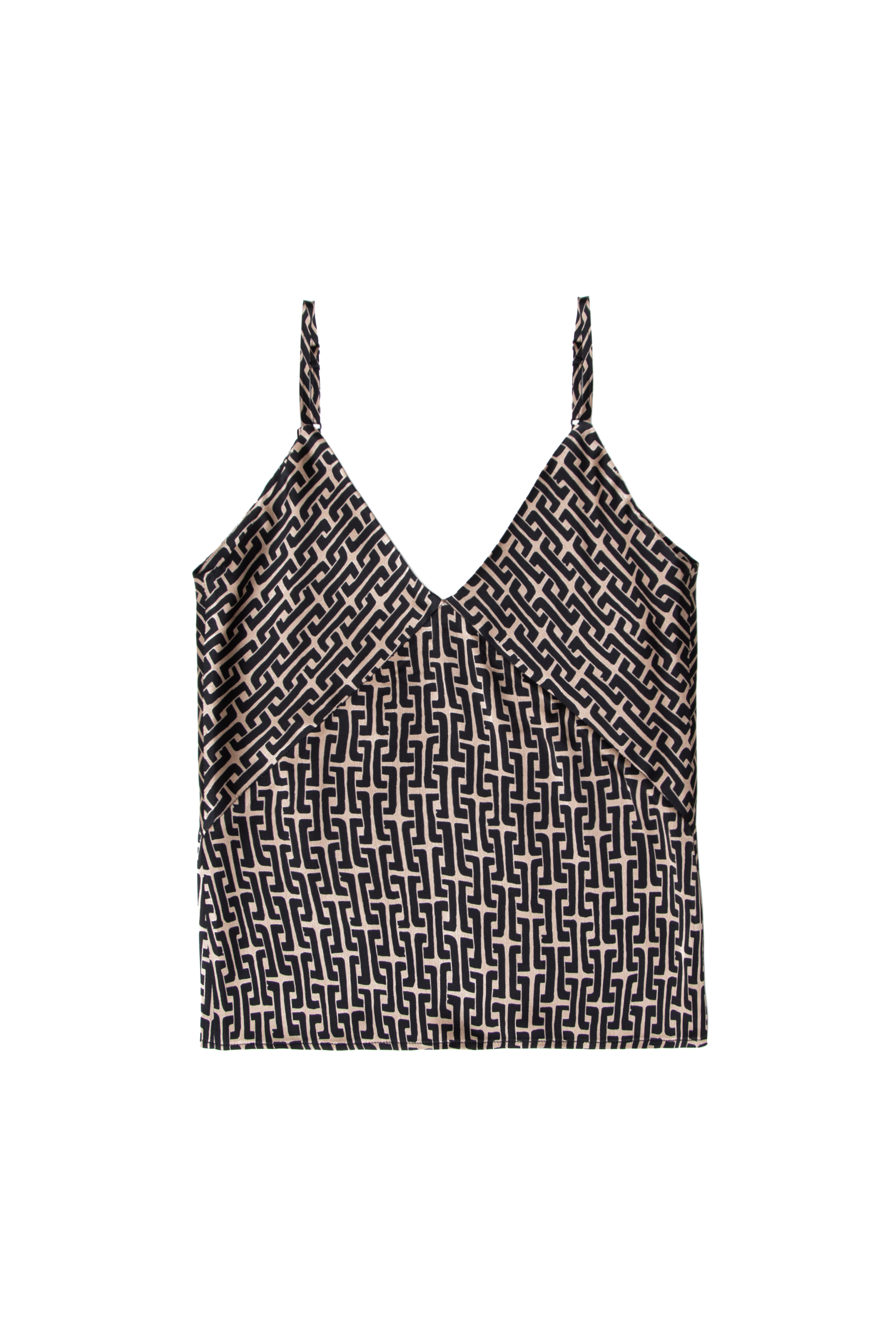 Атласный топ с принтом