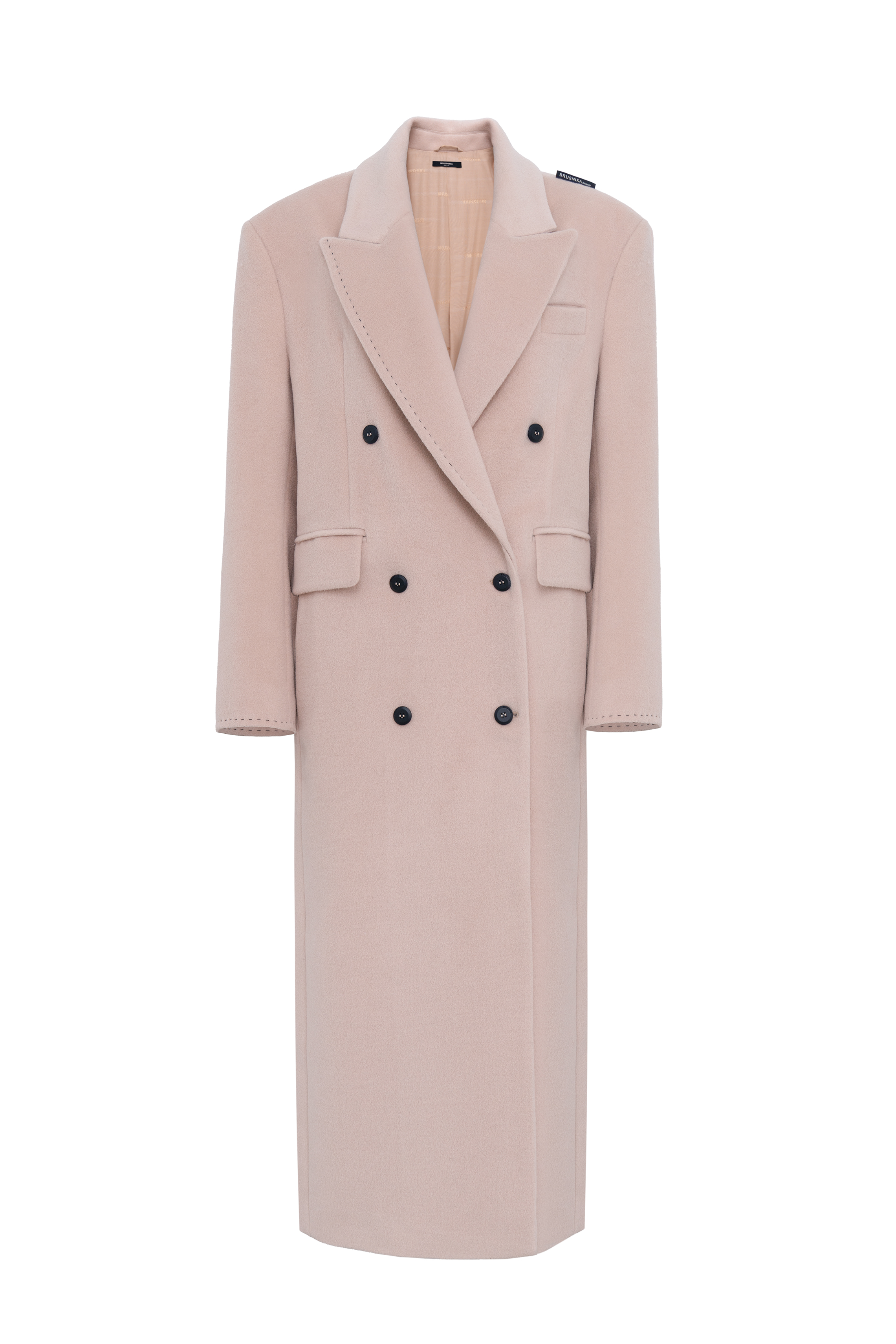 Двубортное пальто из шерсти