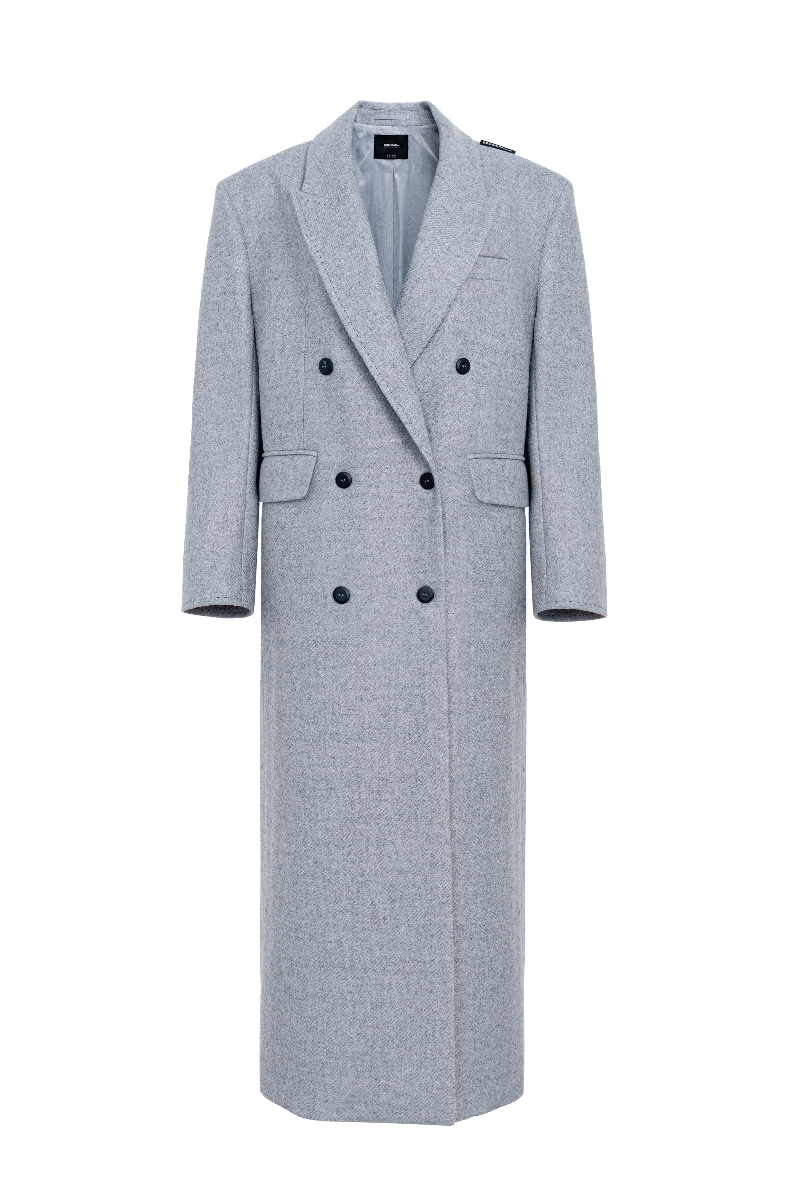 Двубортное пальто из шерсти