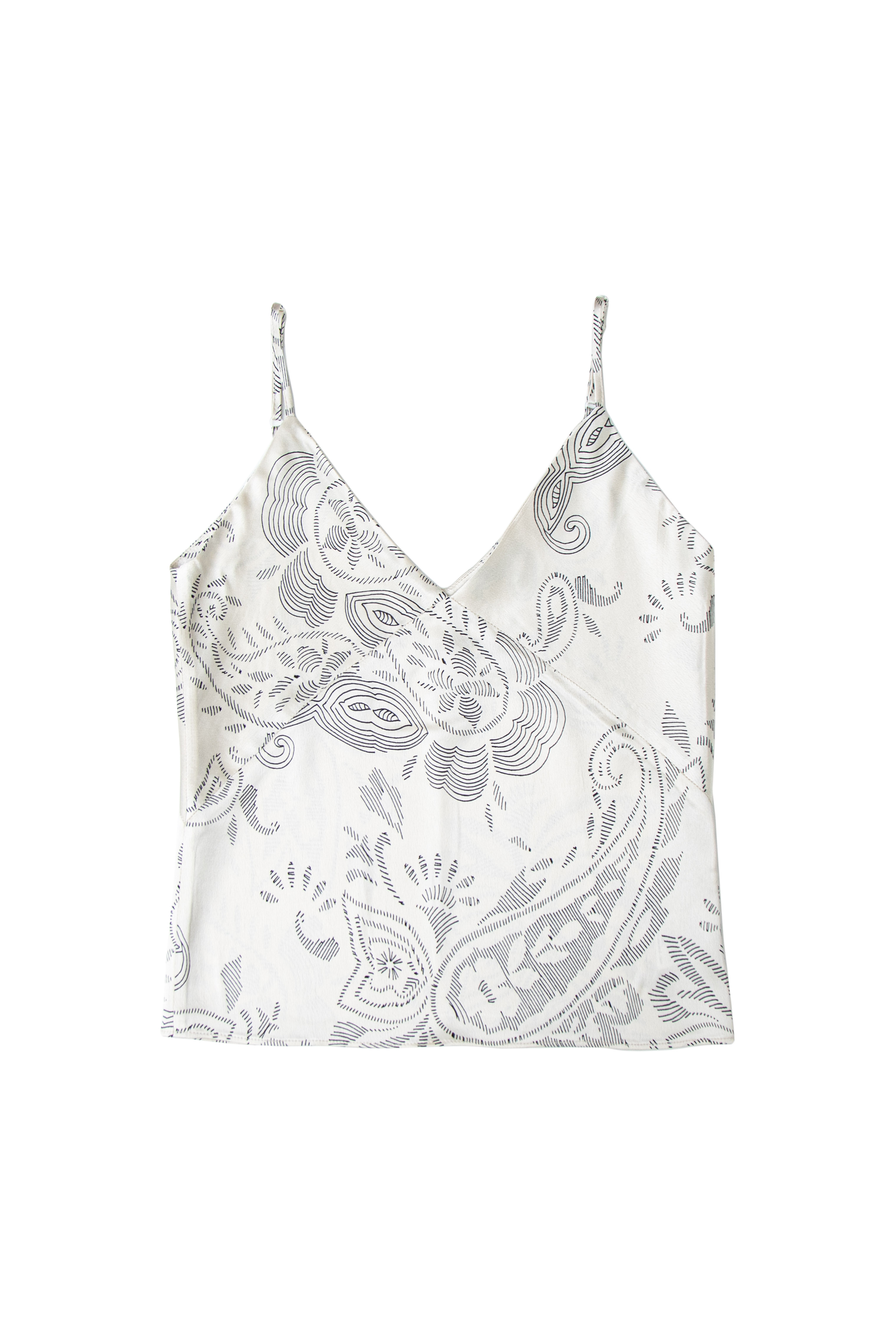 Атласный топ с принтом