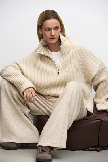 Джемпер в рубчик из кашемира и шерсти