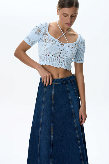 Ажурный топ в стиле пэчворк