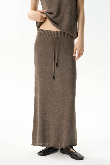 Юбка макси из 100% льна