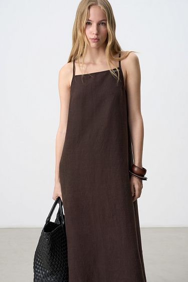 Свободный сарафан из 100% льна