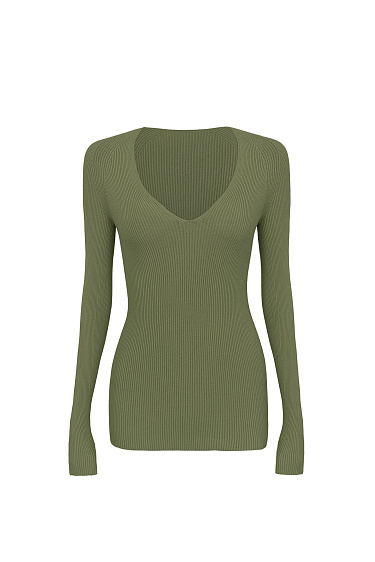 Лонгслив с V-образным вырезом