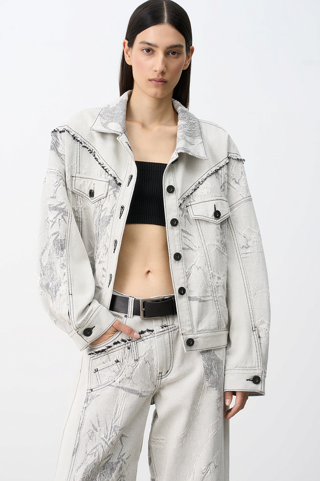 Расклешенные джинсы с принтом