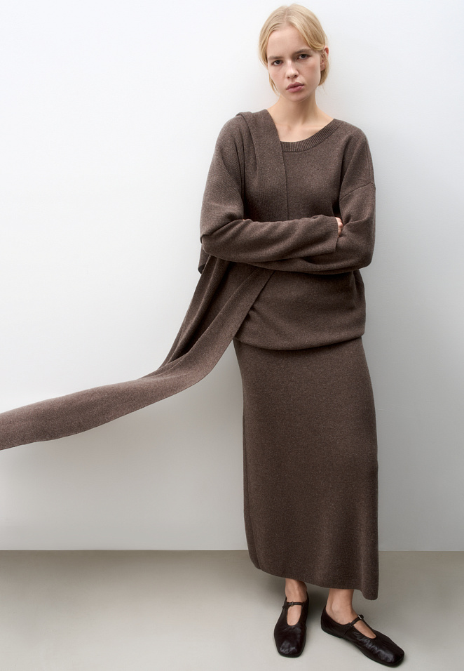 Длинный шарф из кашемира и шерсти