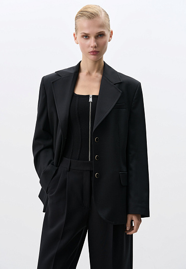 Однобортный жакет из шерсти