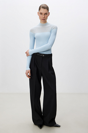 Цельновязаная водолазка из вискозы