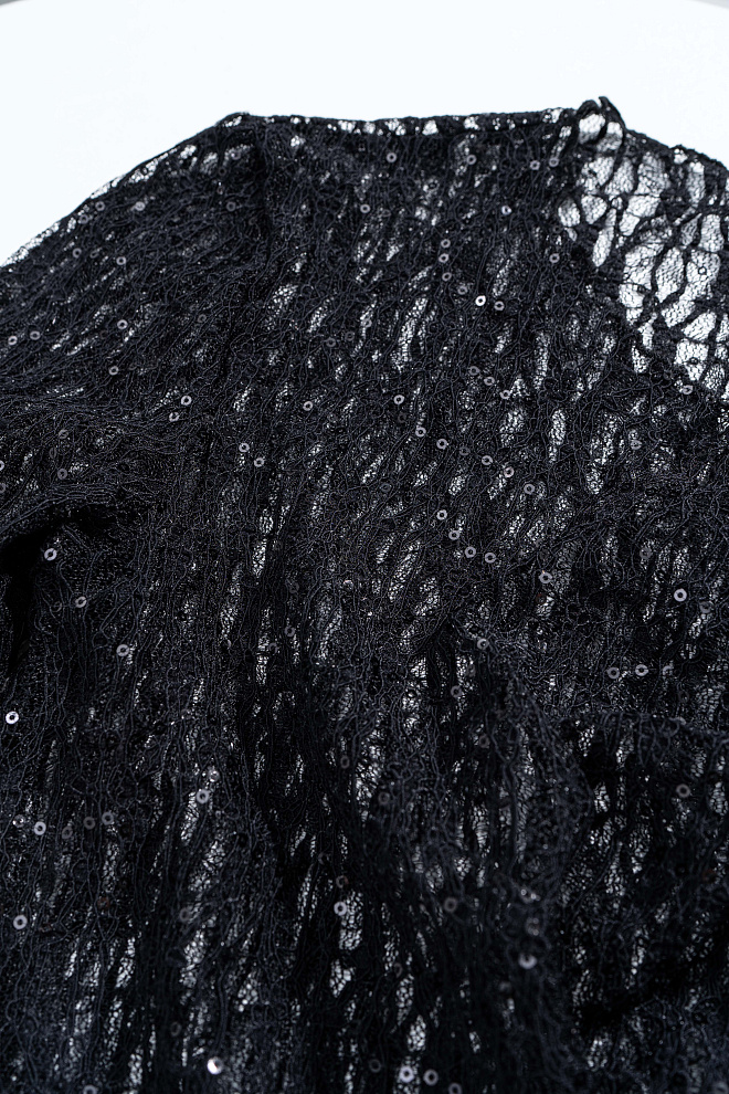 Кружевной лонгслив с пайетками